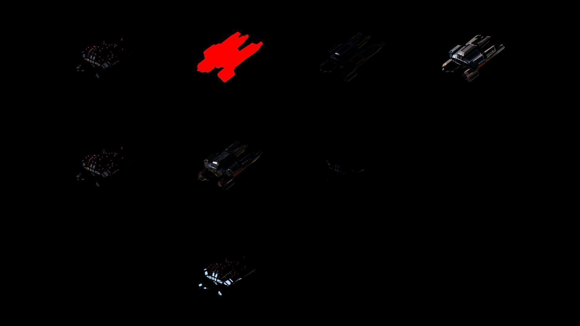 Lowpoly Sci-Fi Spaceship Space Ship Sci-Fi Air Craft Low Poly 20 Low-poly 3D model_4