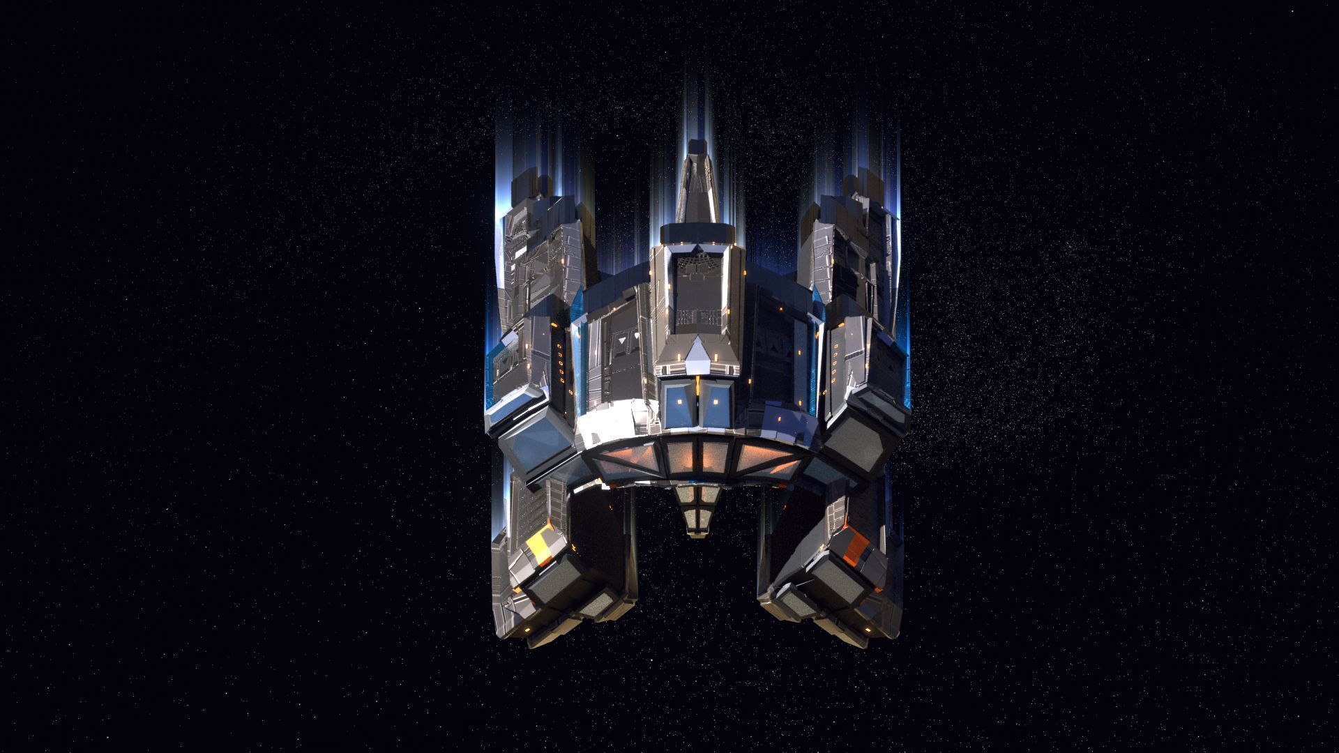 Lowpoly Sci-Fi Spaceship Space Ship Sci-Fi Air Craft Low Poly 20 Low-poly 3D model_2