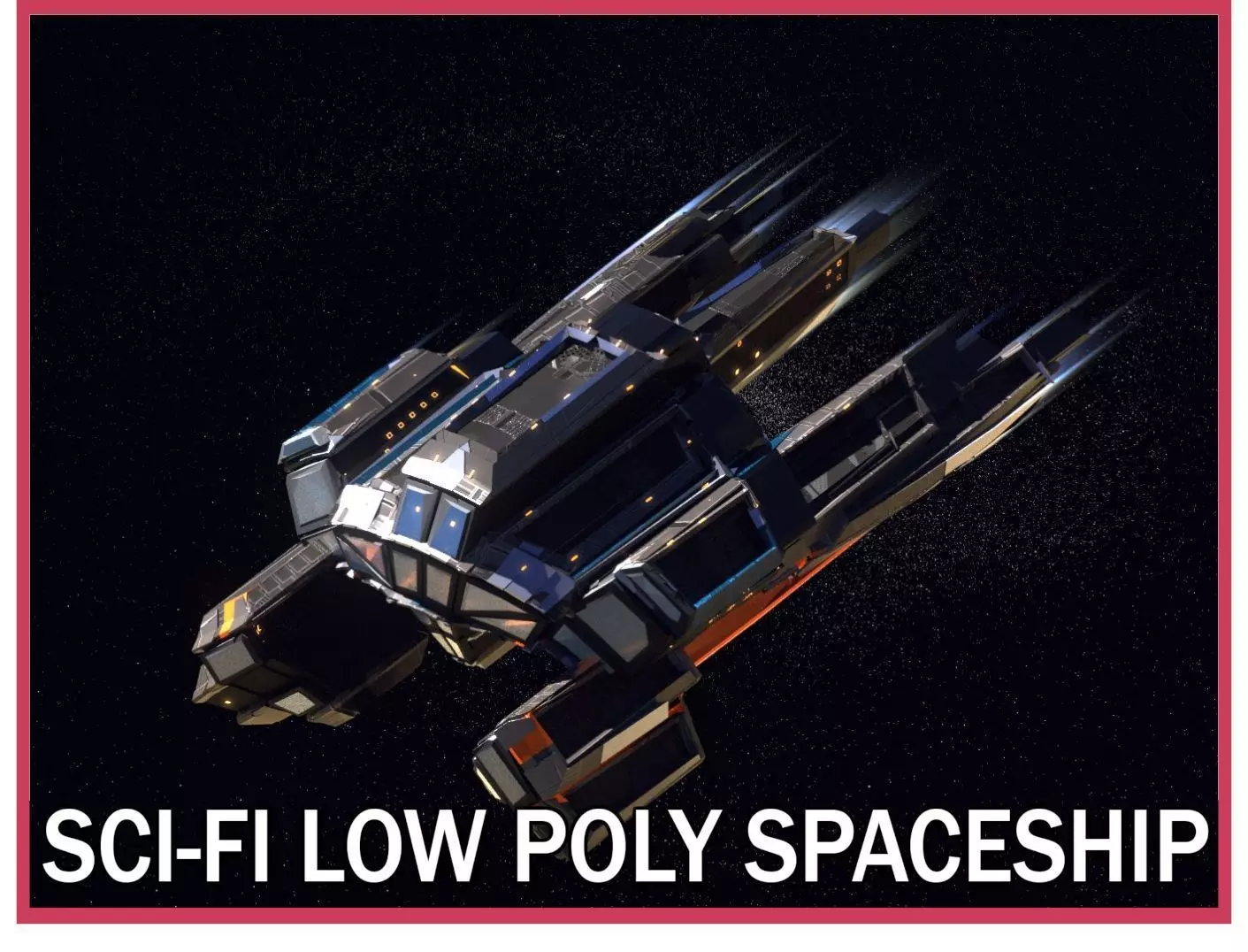 Lowpoly Sci-Fi Spaceship Space Ship Sci-Fi Air Craft Low Poly 20 Low-poly 3D model_0