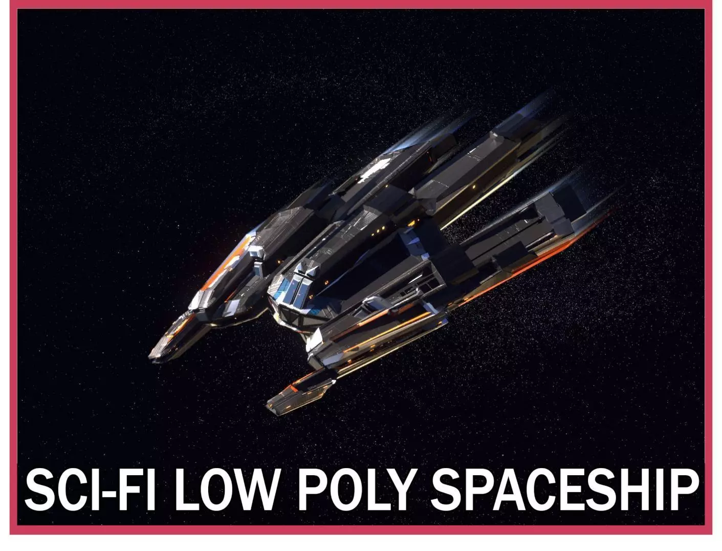 Lowpoly Sci-Fi Spaceship Space Ship Sci-Fi Air Craft Low Poly 19 Low-poly 3D model_0