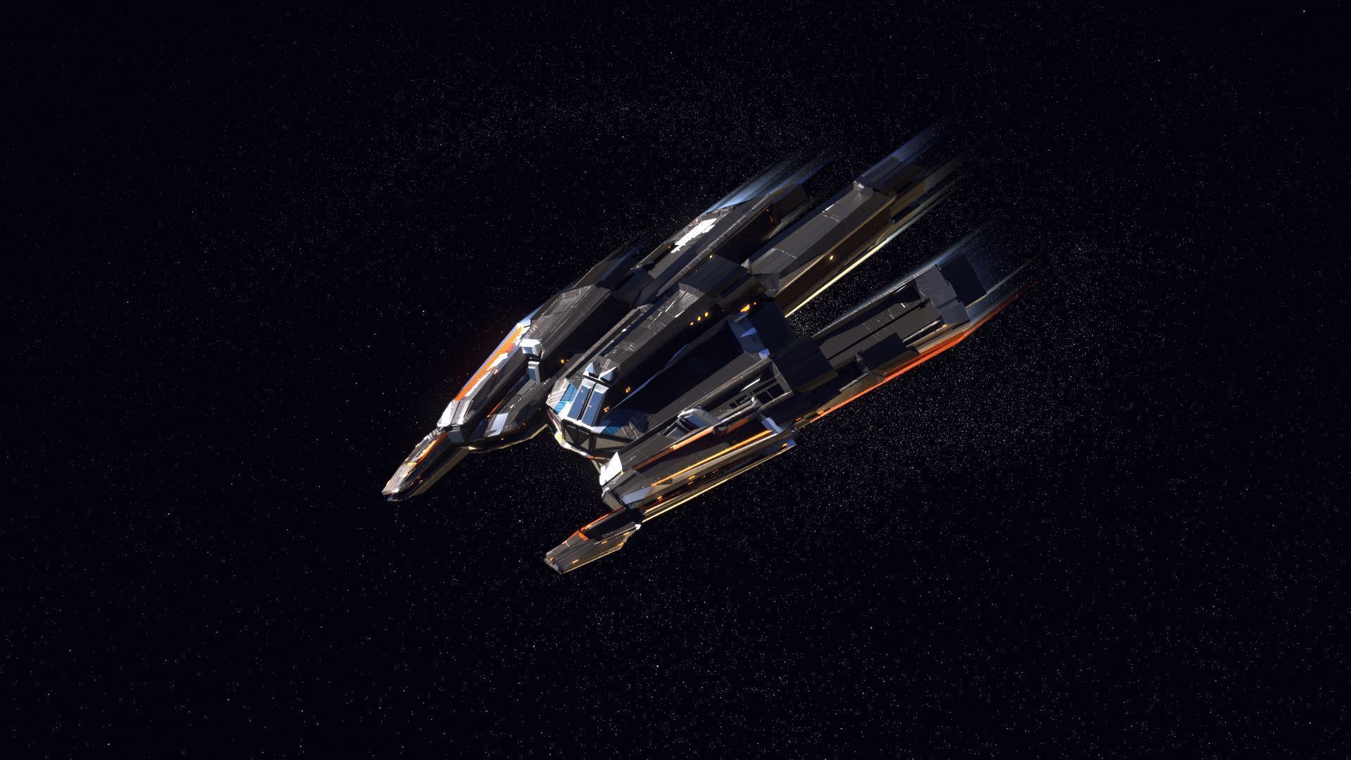 Lowpoly Sci-Fi Spaceship Space Ship Sci-Fi Air Craft Low Poly 19 Low-poly 3D model_1