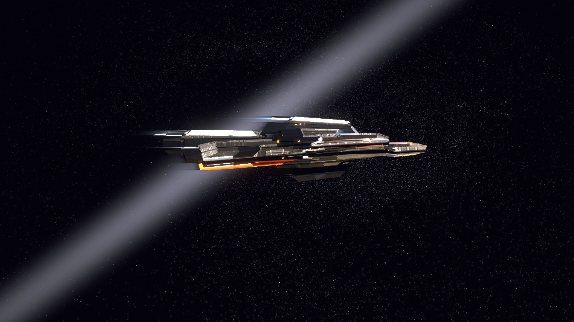 Lowpoly Sci-Fi Spaceship Space Ship Sci-Fi Air Craft Low Poly 19 Low-poly 3D model_3