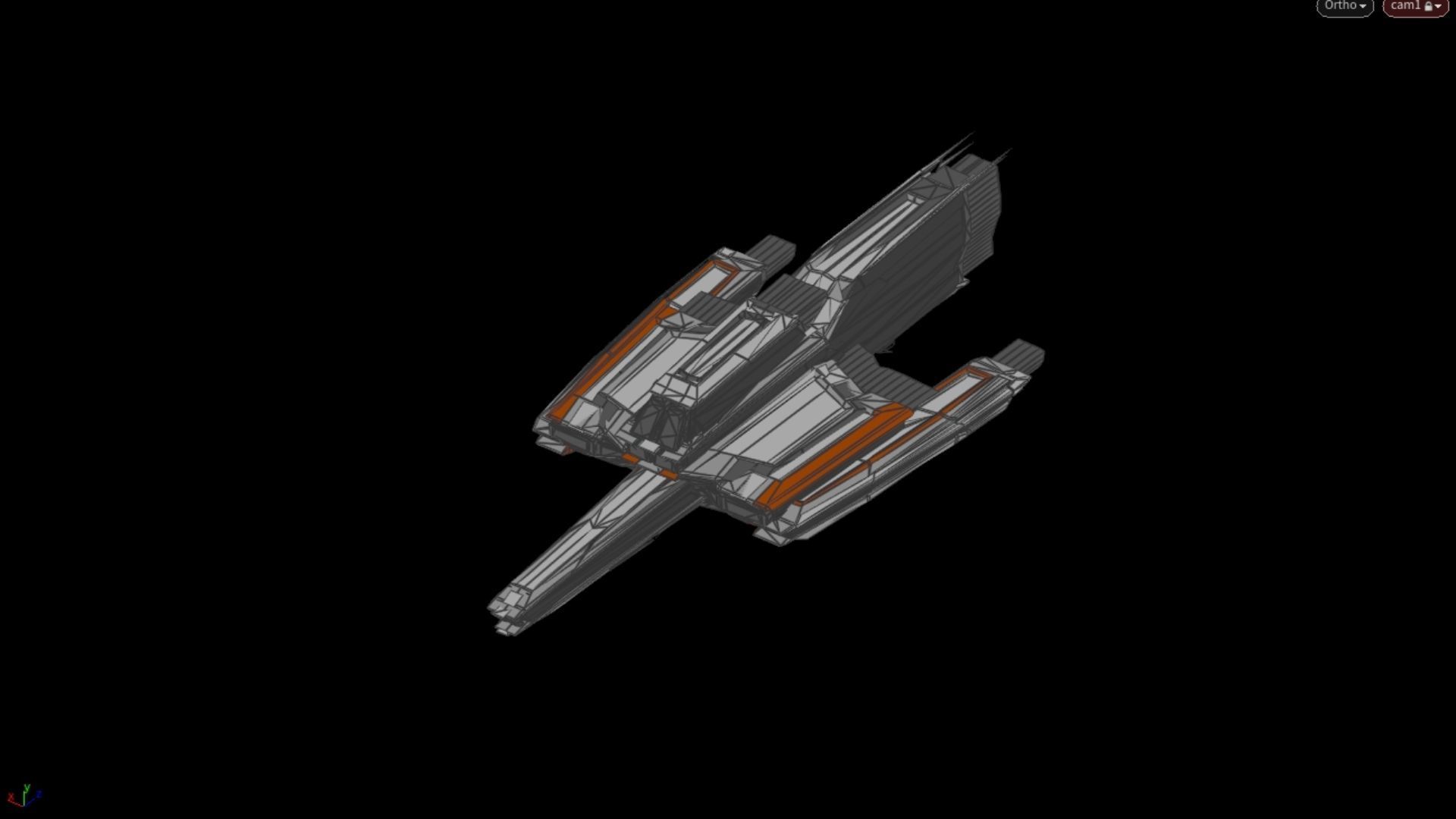 Lowpoly Sci-Fi Spaceship Space Ship Sci-Fi Air Craft Low Poly 18 Low-poly 3D model_6