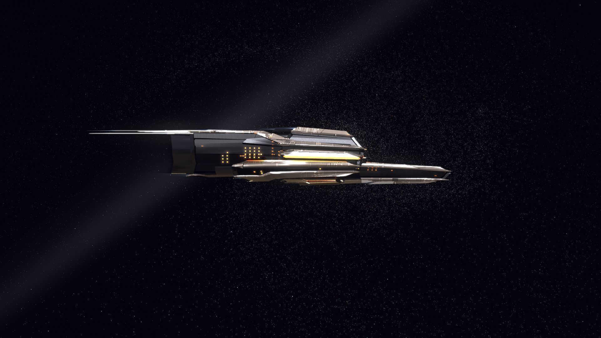 Lowpoly Sci-Fi Spaceship Space Ship Sci-Fi Air Craft Low Poly 18 Low-poly 3D model_3