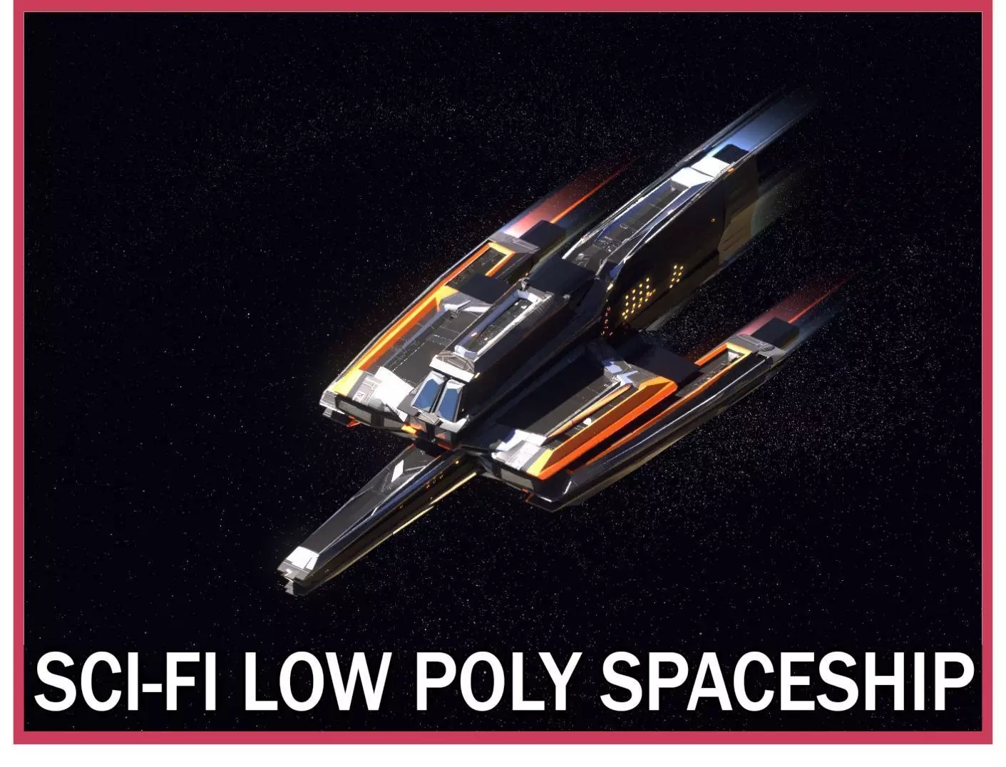 Lowpoly Sci-Fi Spaceship Space Ship Sci-Fi Air Craft Low Poly 18 Low-poly 3D model_0