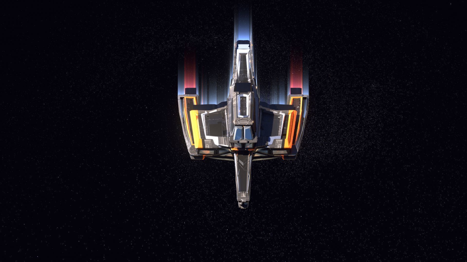 Lowpoly Sci-Fi Spaceship Space Ship Sci-Fi Air Craft Low Poly 18 Low-poly 3D model_2