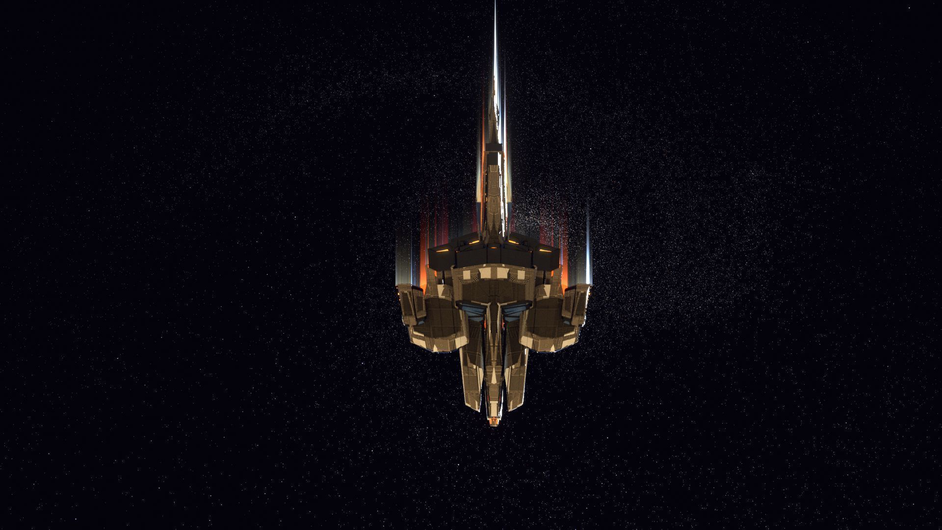 Lowpoly Sci-Fi Spaceship Space Ship Sci-Fi Air Craft Low Poly 17 Low-poly 3D model_5