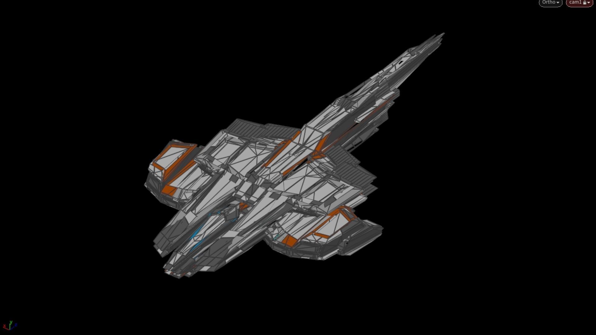 Lowpoly Sci-Fi Spaceship Space Ship Sci-Fi Air Craft Low Poly 17 Low-poly 3D model_6
