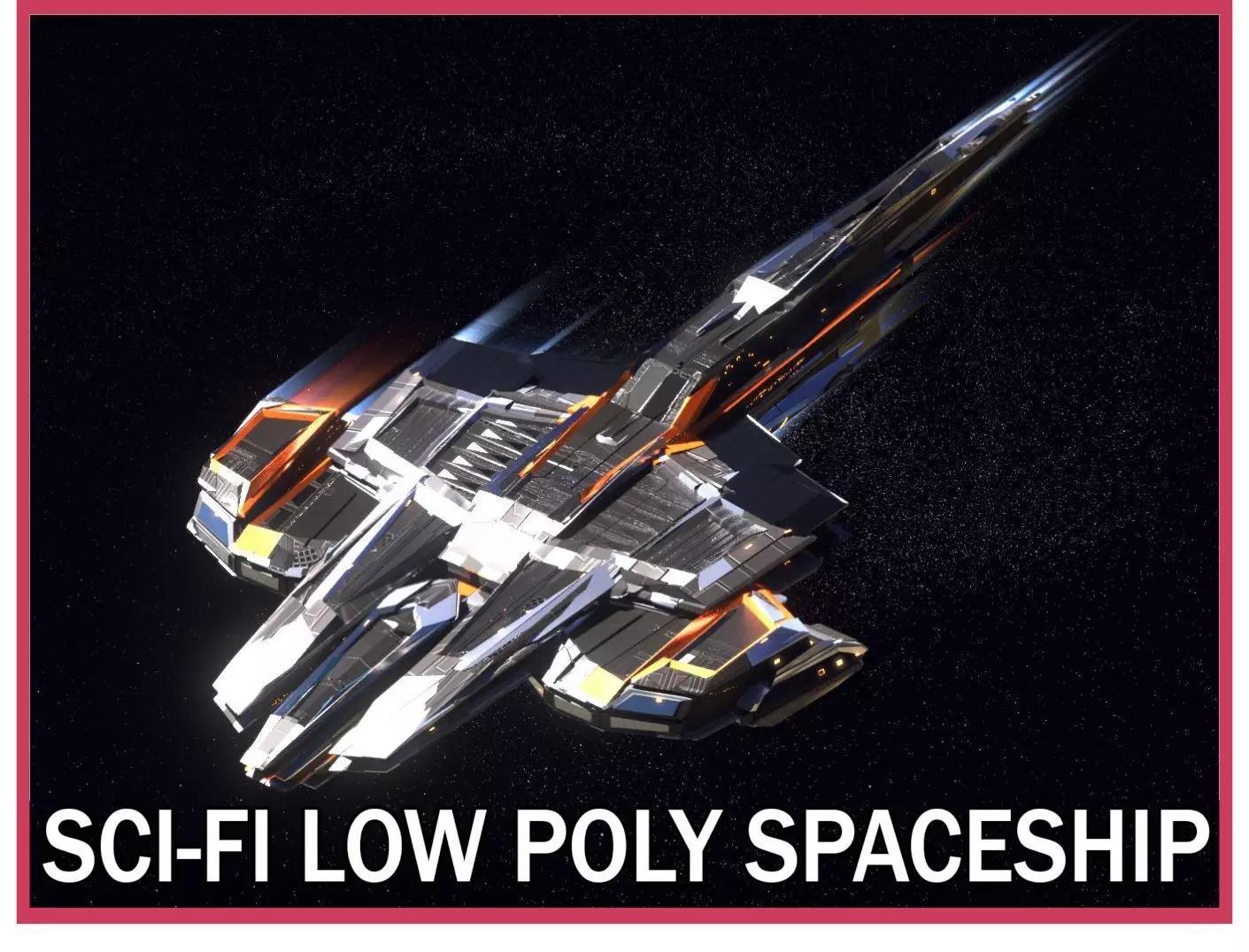 Lowpoly Sci-Fi Spaceship Space Ship Sci-Fi Air Craft Low Poly 17 Low-poly 3D model_0