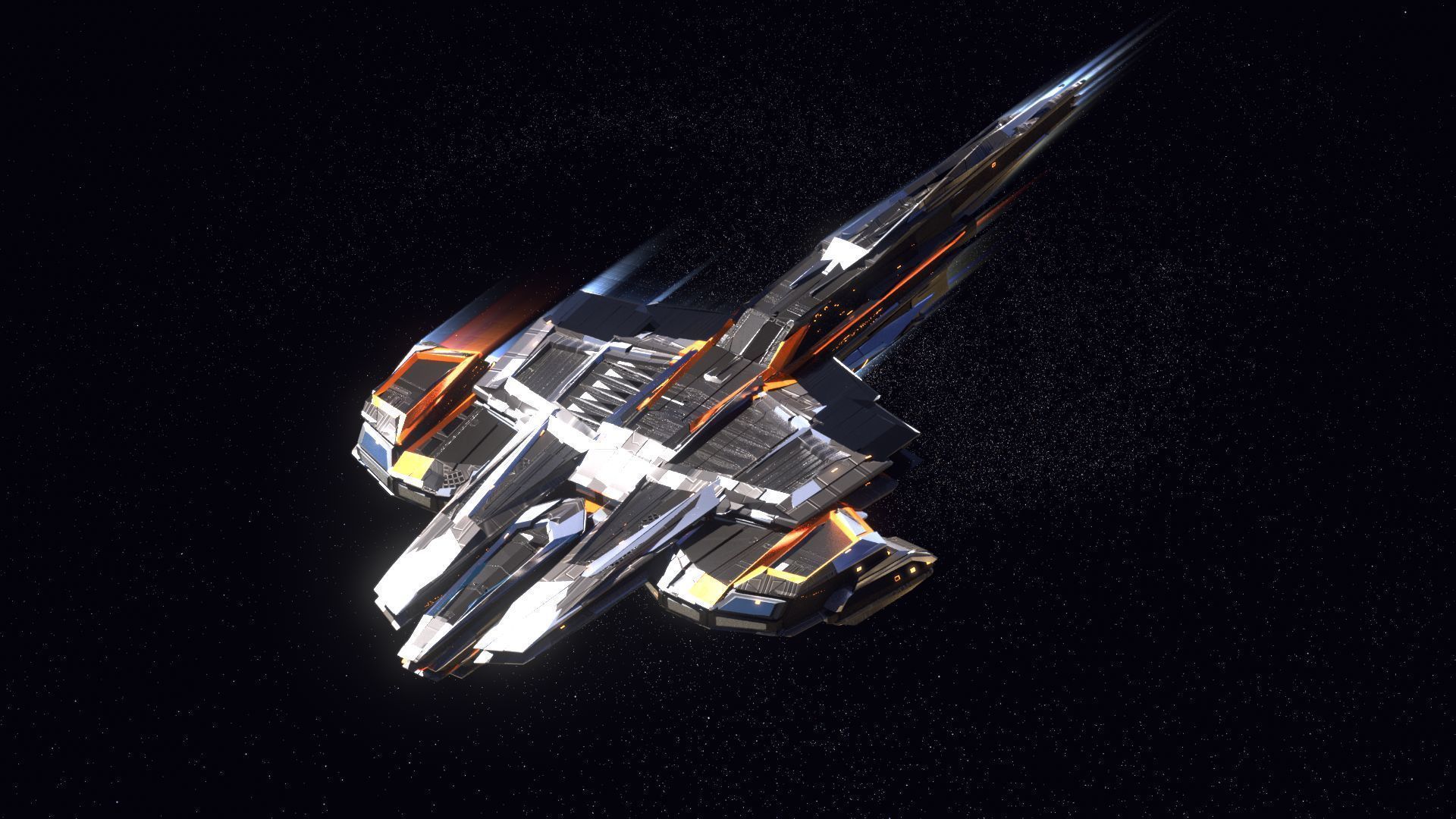 Lowpoly Sci-Fi Spaceship Space Ship Sci-Fi Air Craft Low Poly 17 Low-poly 3D model_1