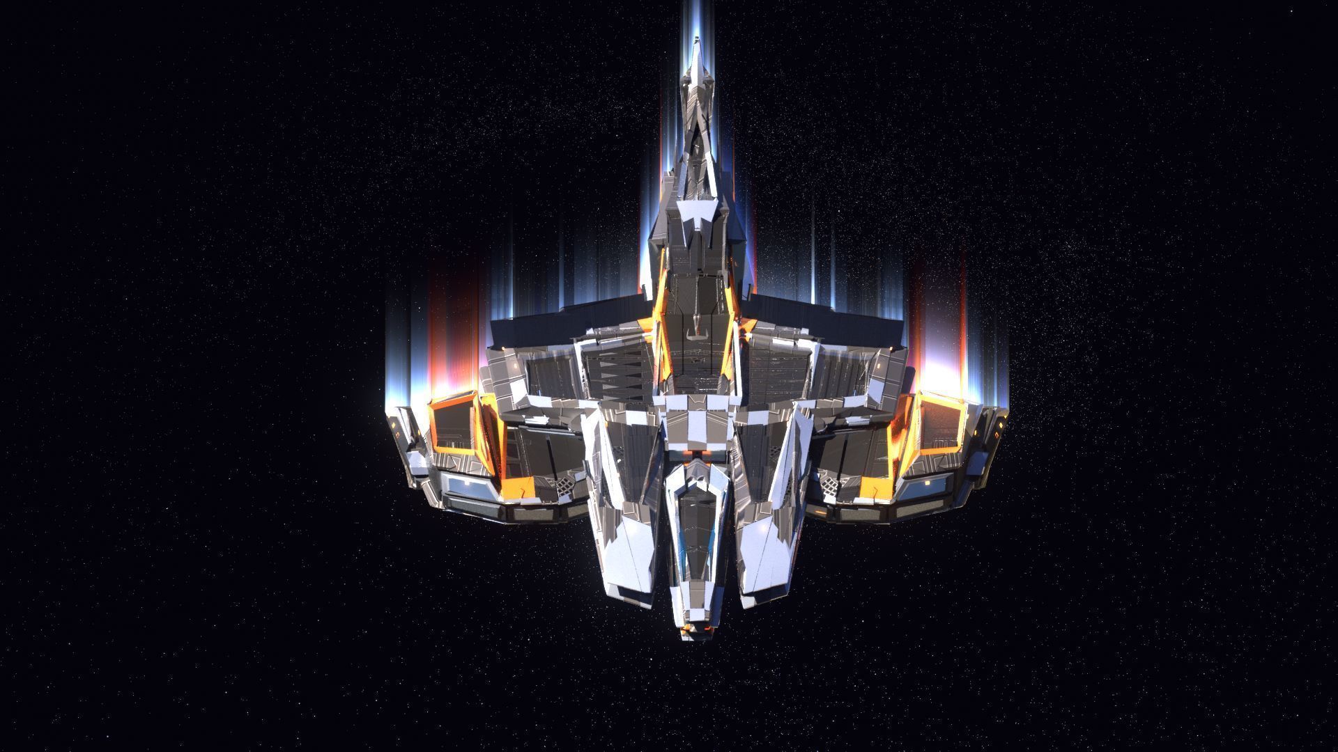 Lowpoly Sci-Fi Spaceship Space Ship Sci-Fi Air Craft Low Poly 17 Low-poly 3D model_2