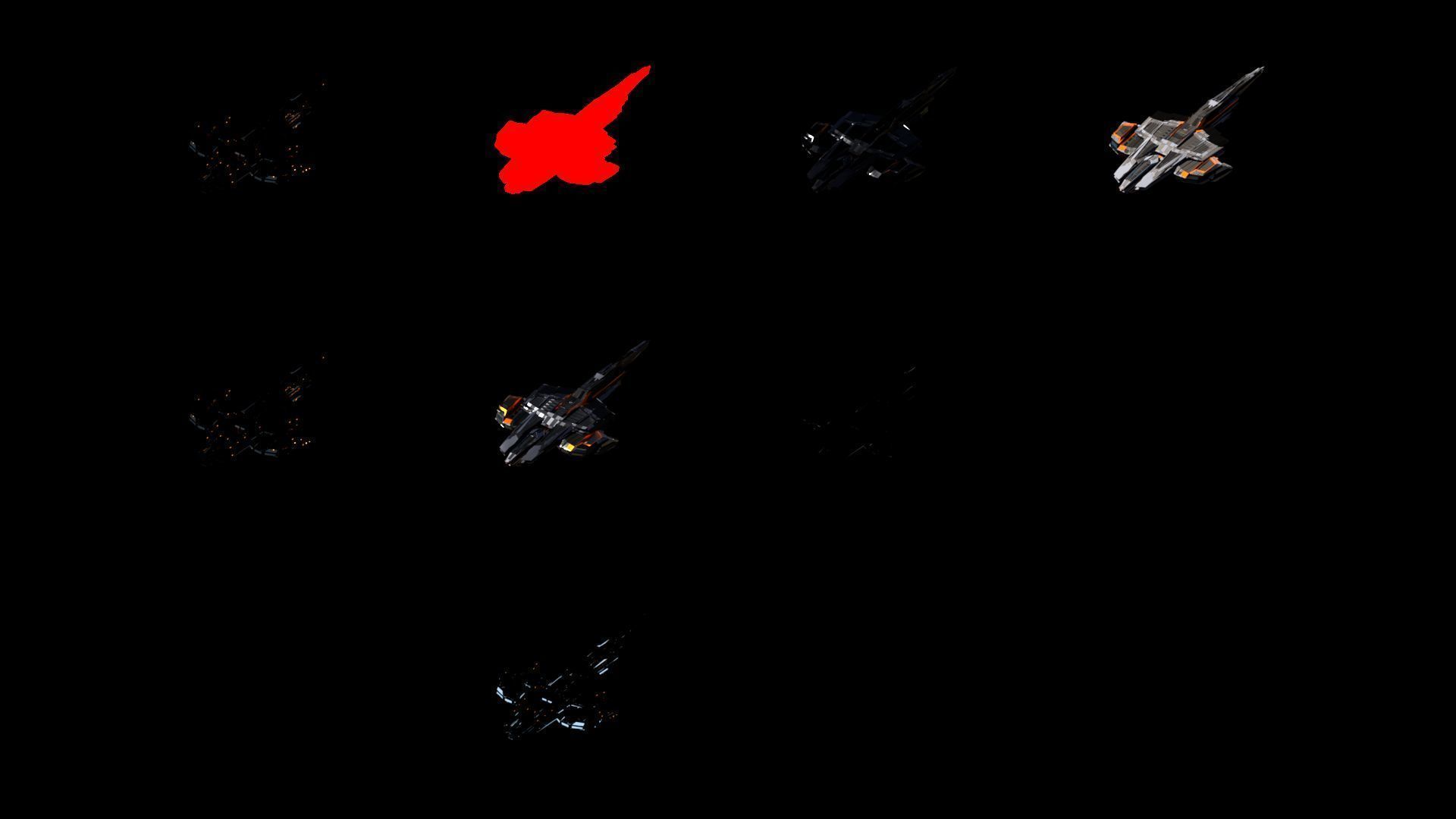 Lowpoly Sci-Fi Spaceship Space Ship Sci-Fi Air Craft Low Poly 17 Low-poly 3D model_3