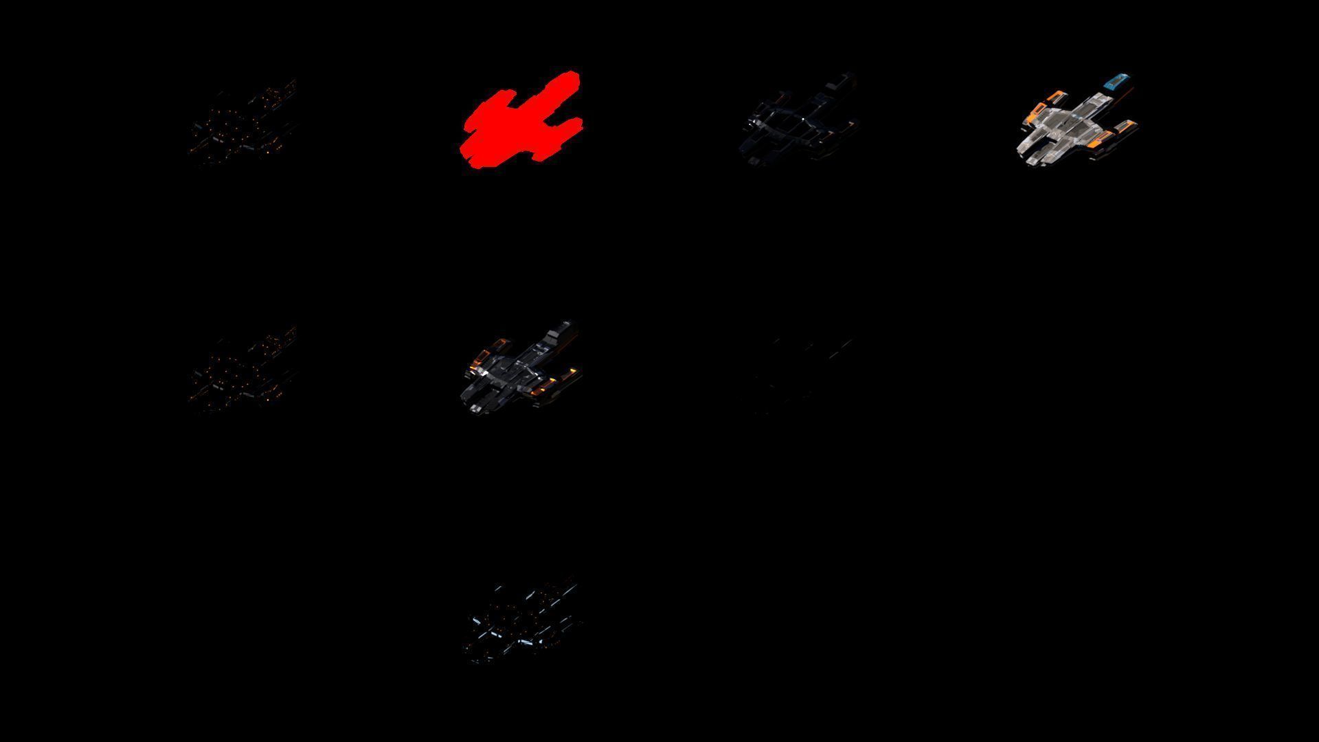 Lowpoly Sci-Fi Spaceship Space Ship Sci-Fi Air Craft Low Poly 16 Low-poly 3D model_4