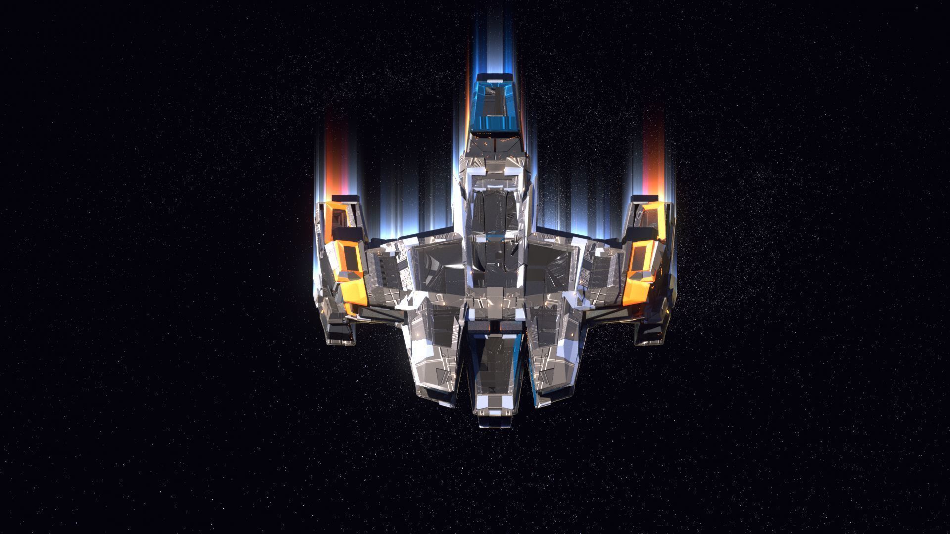 Lowpoly Sci-Fi Spaceship Space Ship Sci-Fi Air Craft Low Poly 16 Low-poly 3D model_2