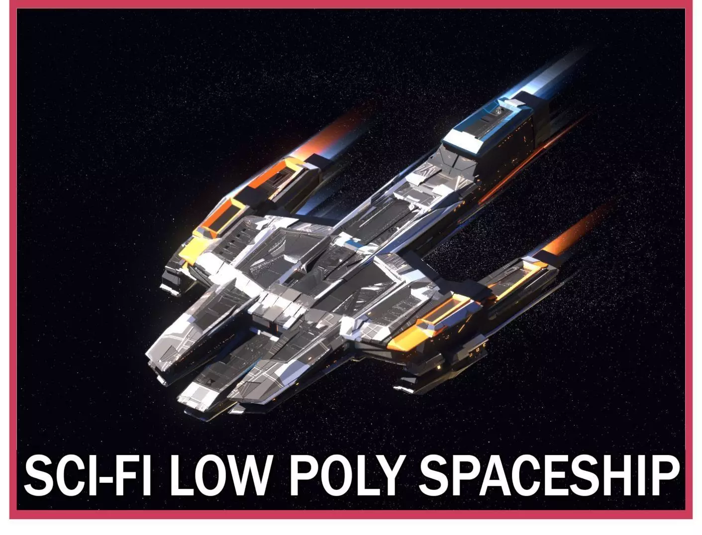 Lowpoly Sci-Fi Spaceship Space Ship Sci-Fi Air Craft Low Poly 16 Low-poly 3D model_0