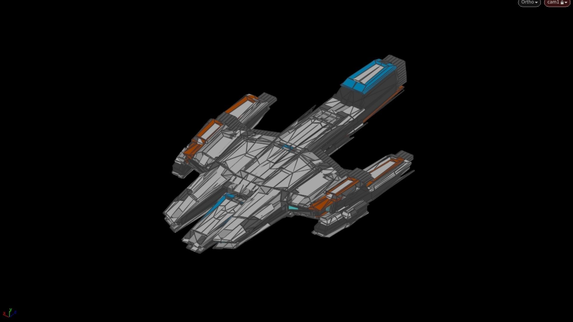 Lowpoly Sci-Fi Spaceship Space Ship Sci-Fi Air Craft Low Poly 16 Low-poly 3D model_6