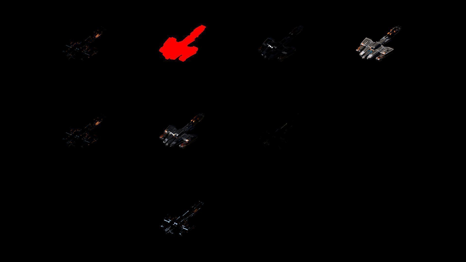 Lowpoly Sci-Fi Spaceship Space Ship Sci-Fi Air Craft Low Poly 15 Low-poly 3D model_3