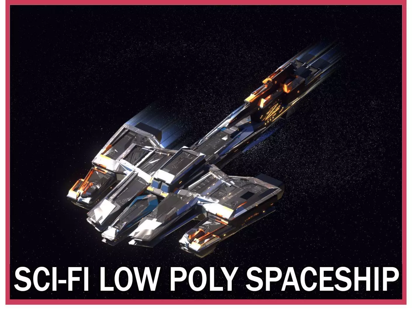 Lowpoly Sci-Fi Spaceship Space Ship Sci-Fi Air Craft Low Poly 15 Low-poly 3D model_0