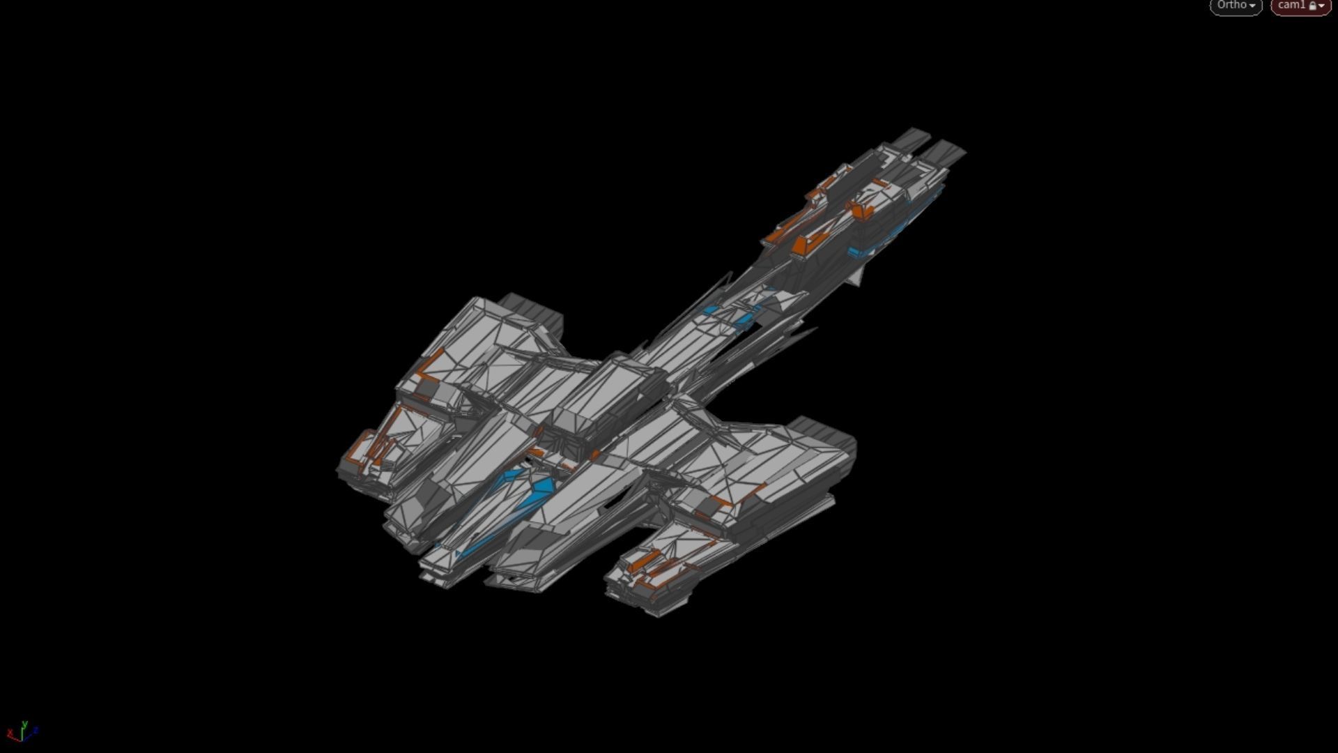 Lowpoly Sci-Fi Spaceship Space Ship Sci-Fi Air Craft Low Poly 15 Low-poly 3D model_6