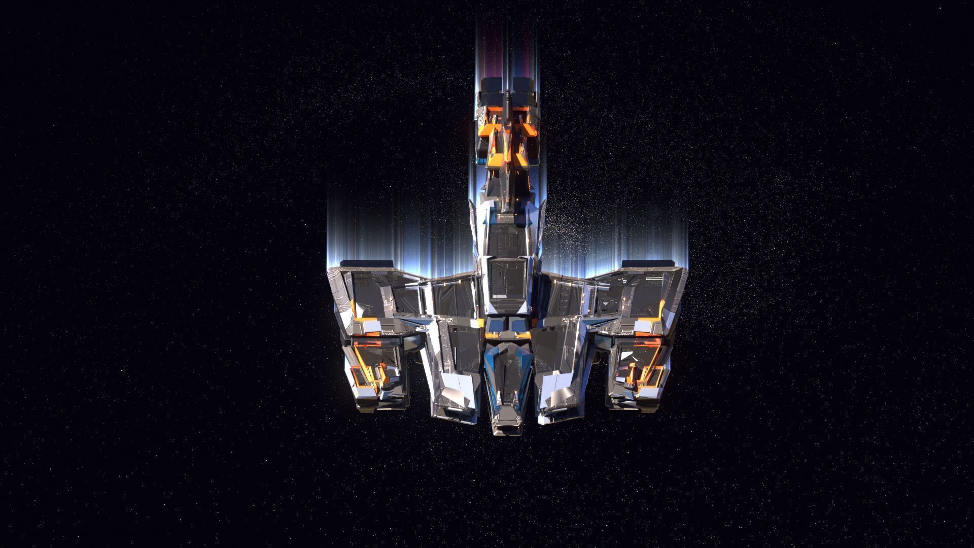 Lowpoly Sci-Fi Spaceship Space Ship Sci-Fi Air Craft Low Poly 15 Low-poly 3D model_2