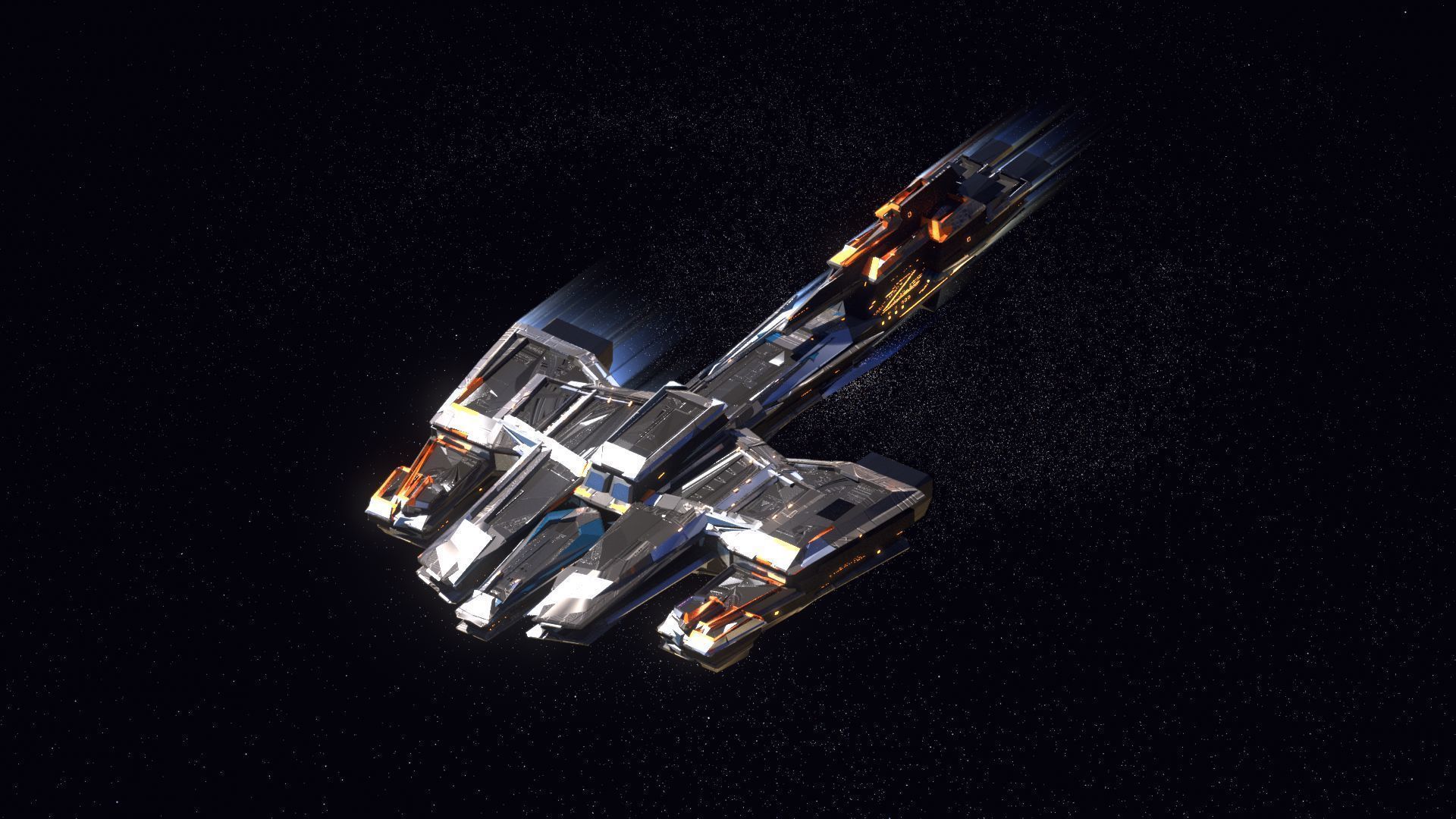 Lowpoly Sci-Fi Spaceship Space Ship Sci-Fi Air Craft Low Poly 15 Low-poly 3D model_1