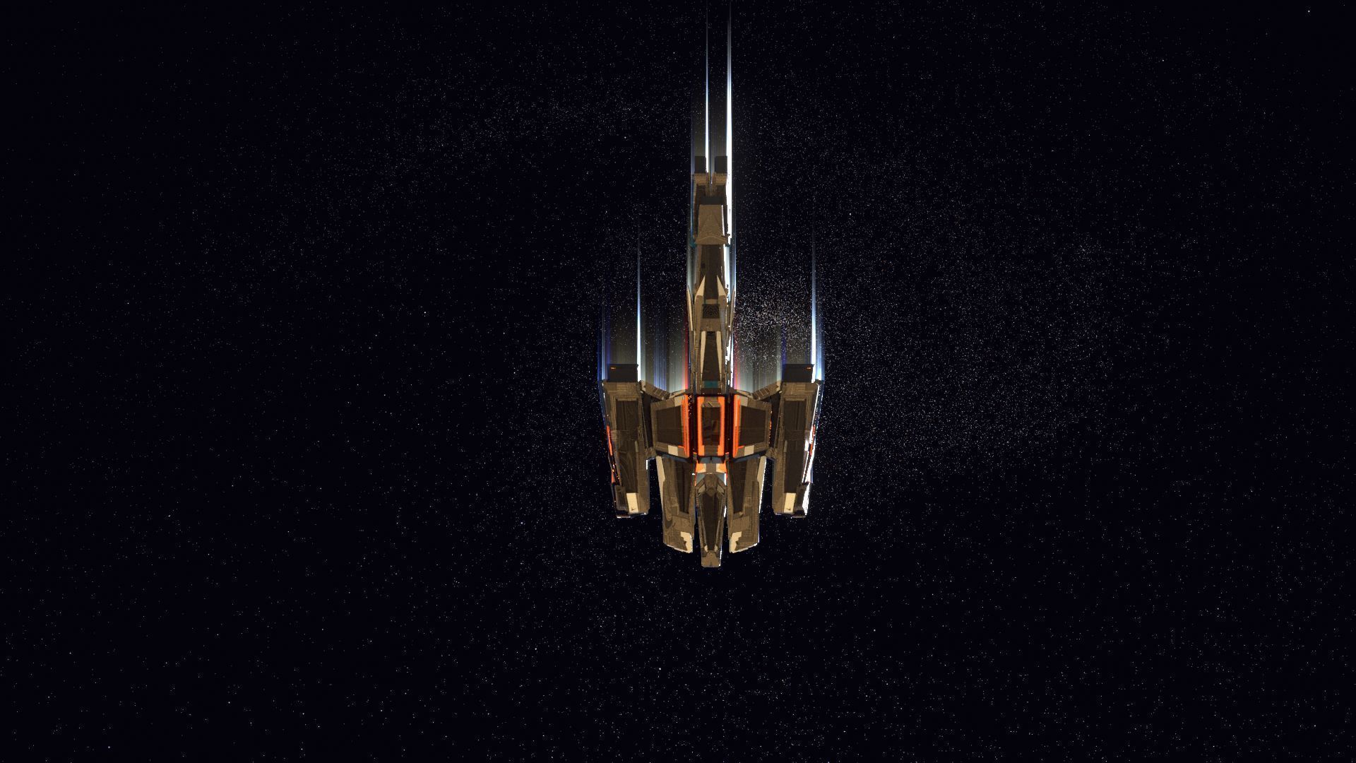 Lowpoly Sci-Fi Spaceship Space Ship Sci-Fi Air Craft Low Poly 15 Low-poly 3D model_5