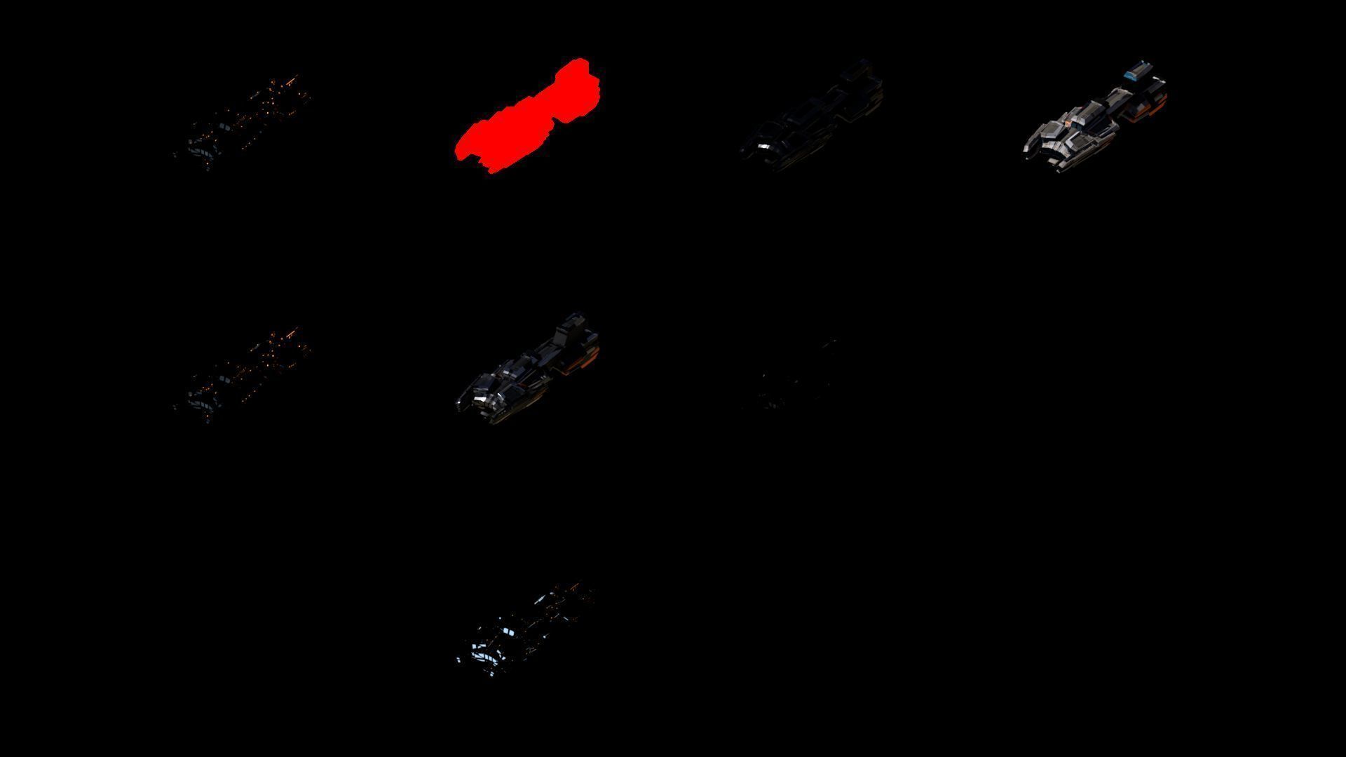 Lowpoly Sci-Fi Spaceship Space Ship Sci-Fi Air Craft Low Poly 14 Low-poly 3D model_4