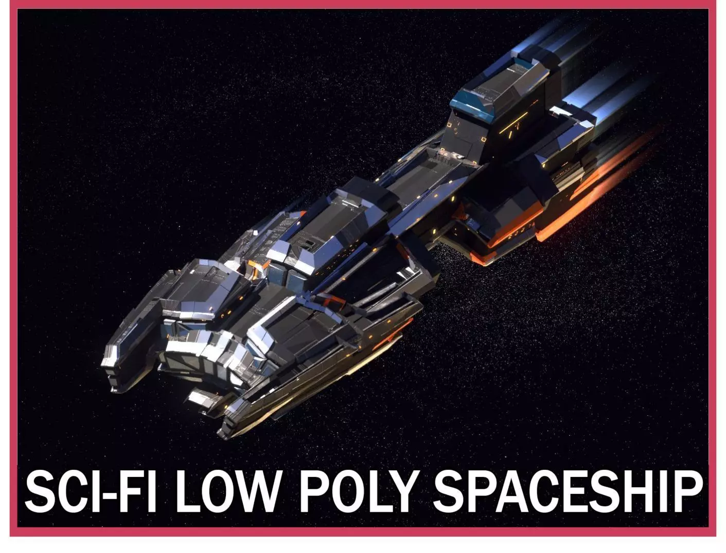 Lowpoly Sci-Fi Spaceship Space Ship Sci-Fi Air Craft Low Poly 14 Low-poly 3D model_0