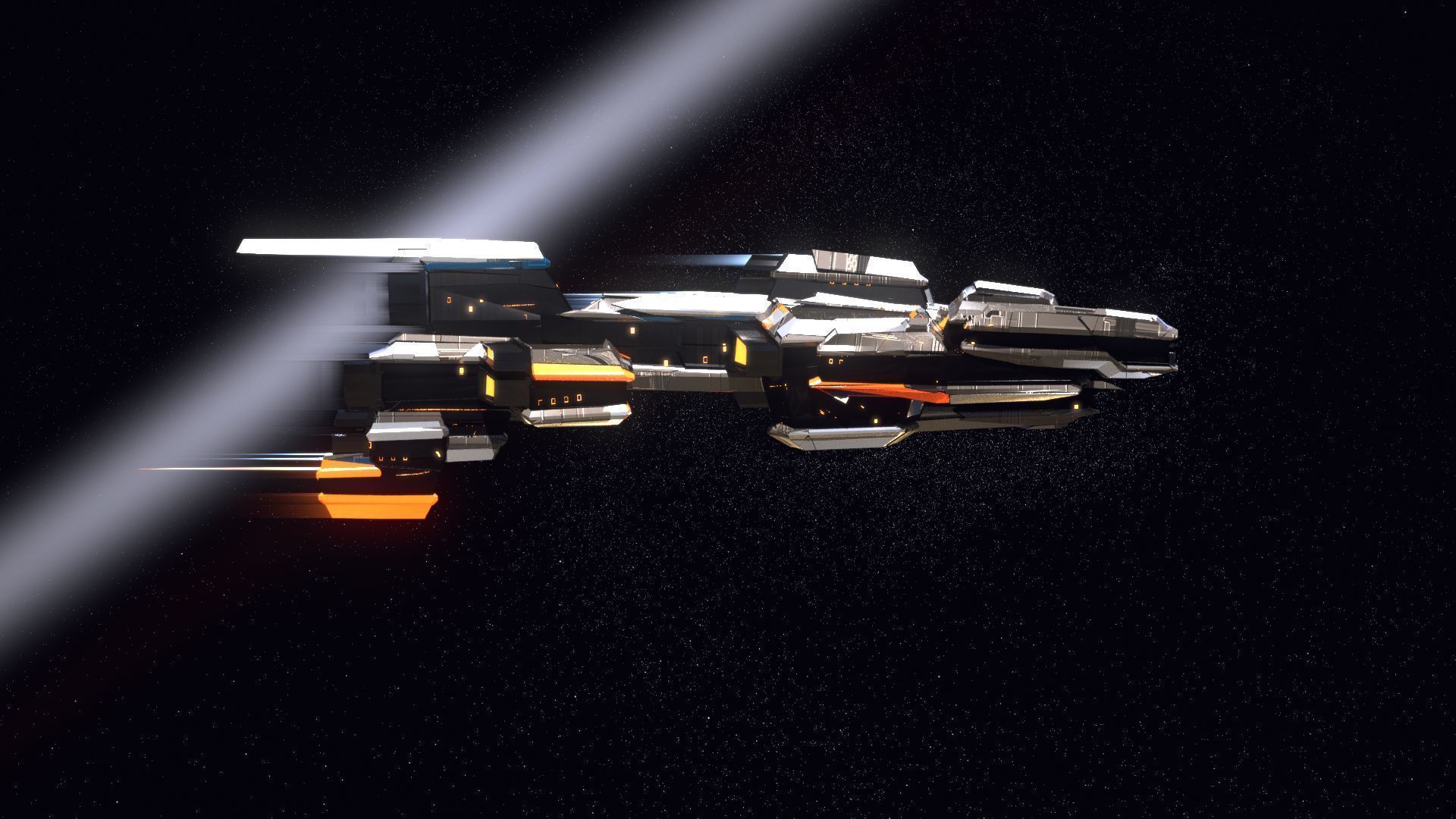 Lowpoly Sci-Fi Spaceship Space Ship Sci-Fi Air Craft Low Poly 14 Low-poly 3D model_3