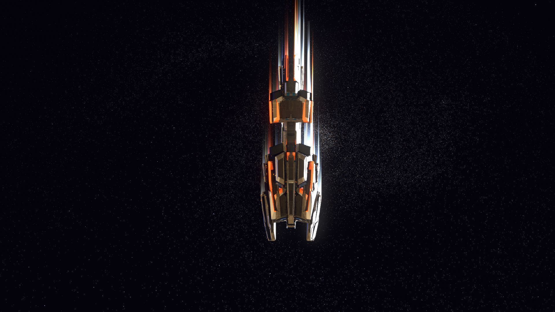 Lowpoly Sci-Fi Spaceship Space Ship Sci-Fi Air Craft Low Poly 14 Low-poly 3D model_5