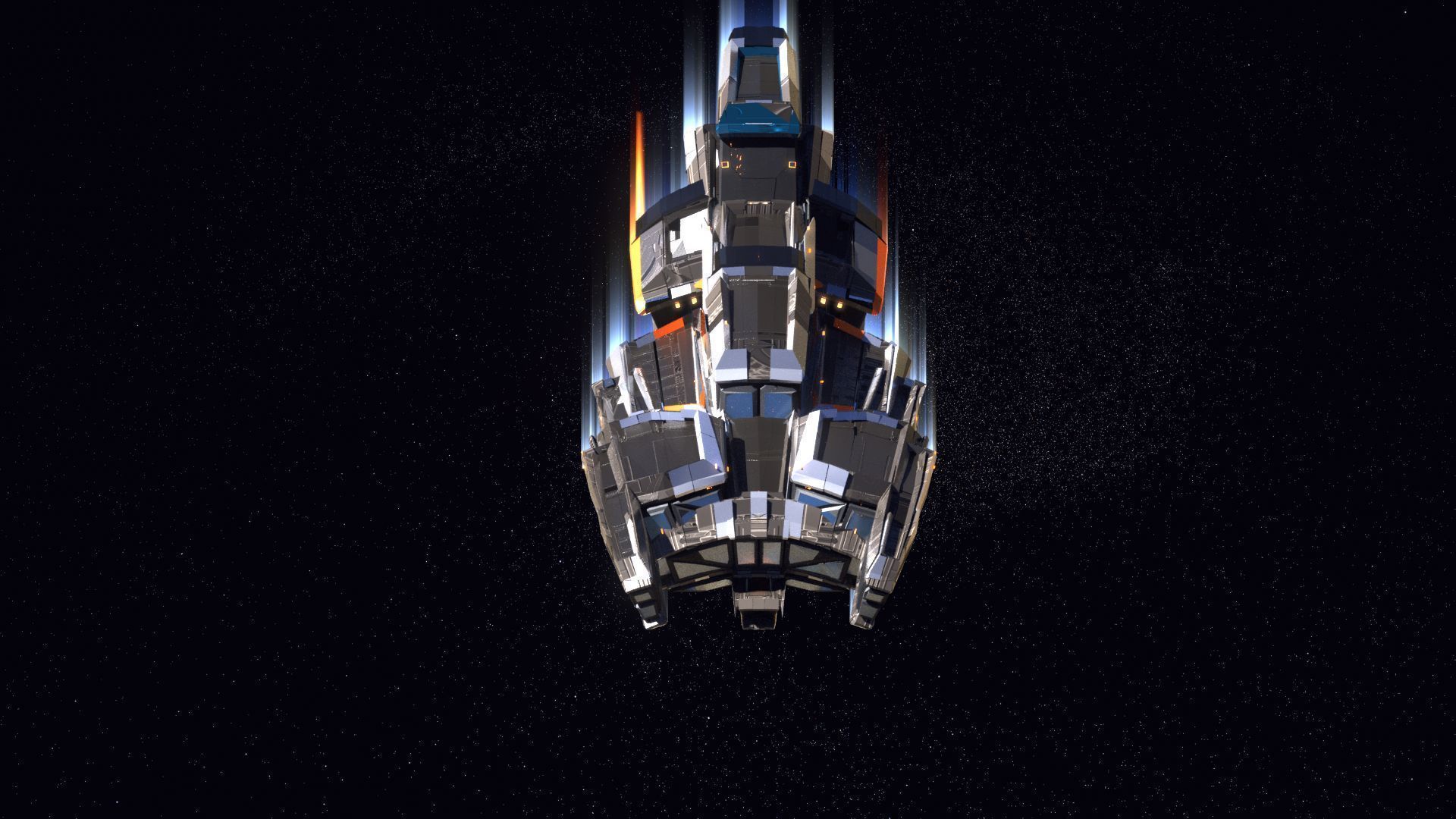 Lowpoly Sci-Fi Spaceship Space Ship Sci-Fi Air Craft Low Poly 14 Low-poly 3D model_2