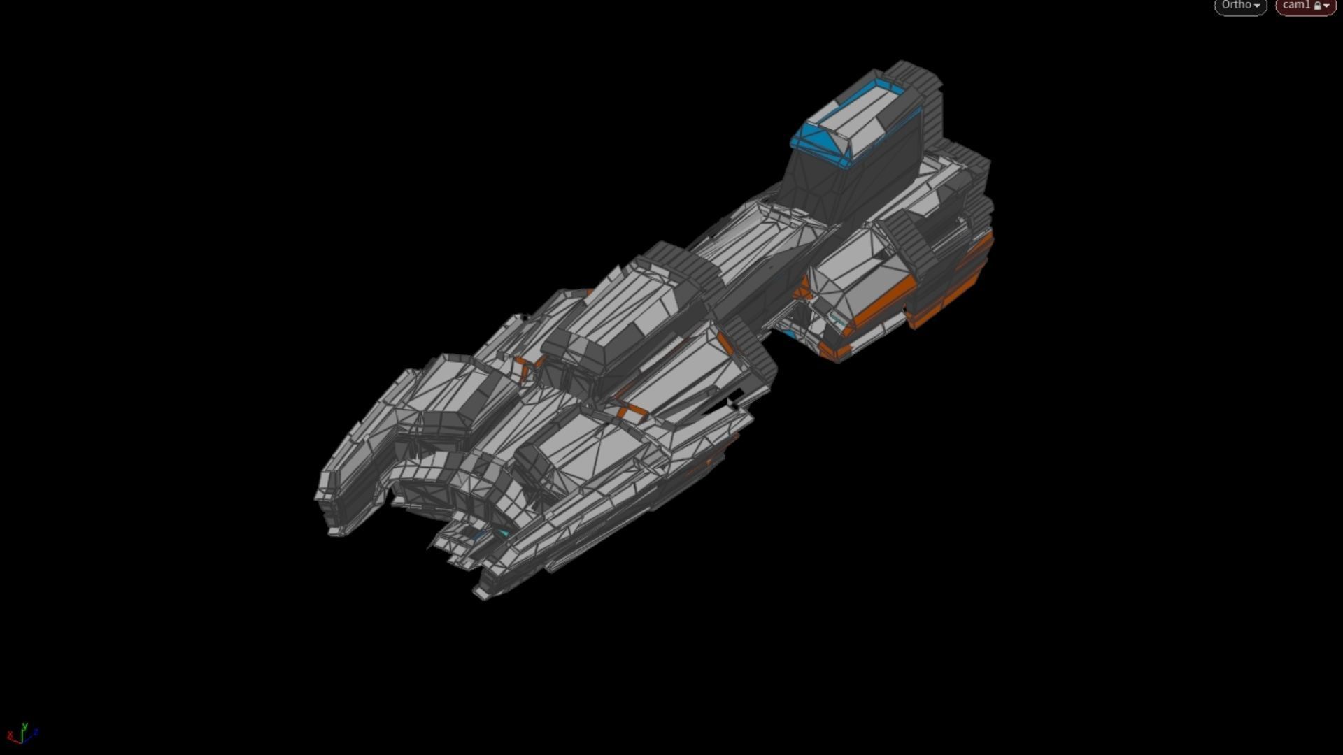 Lowpoly Sci-Fi Spaceship Space Ship Sci-Fi Air Craft Low Poly 14 Low-poly 3D model_6