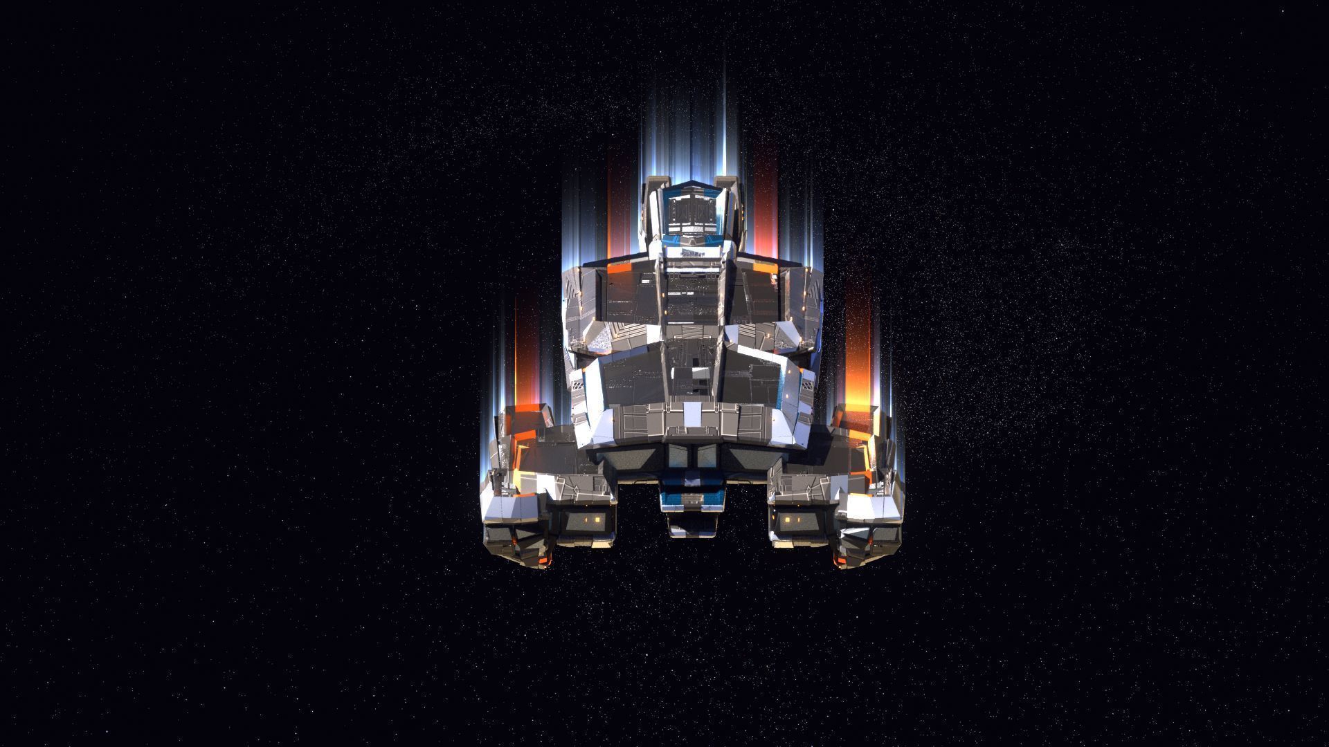 Lowpoly Sci-Fi Spaceship Space Ship Sci-Fi Air Craft Low Poly 13 Low-poly 3D model_2