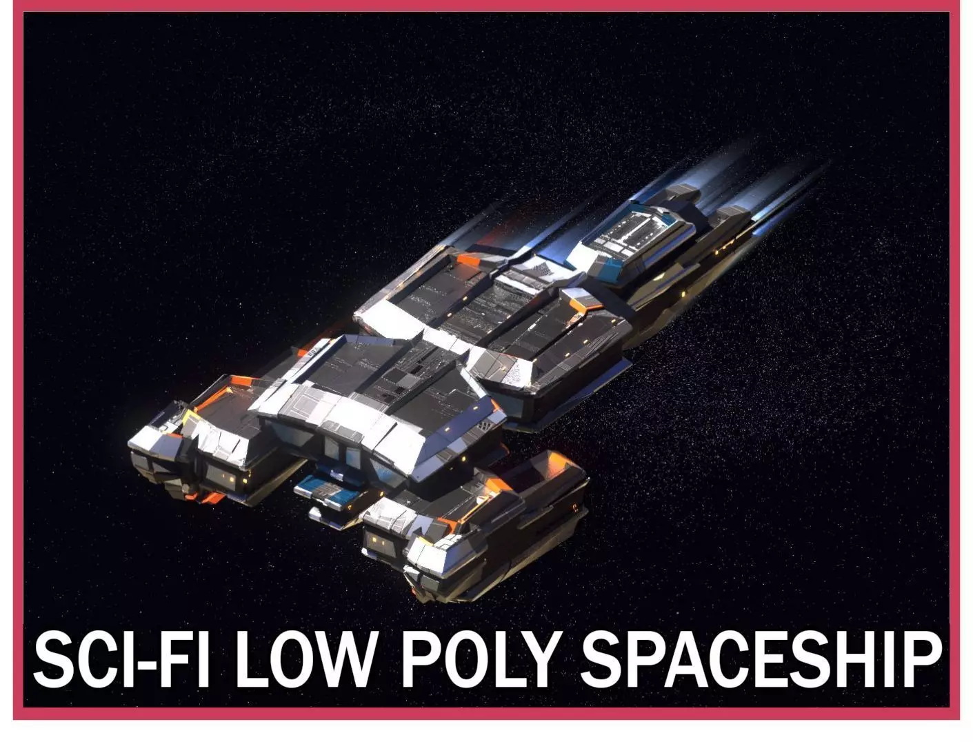 Lowpoly Sci-Fi Spaceship Space Ship Sci-Fi Air Craft Low Poly 13 Low-poly 3D model_0