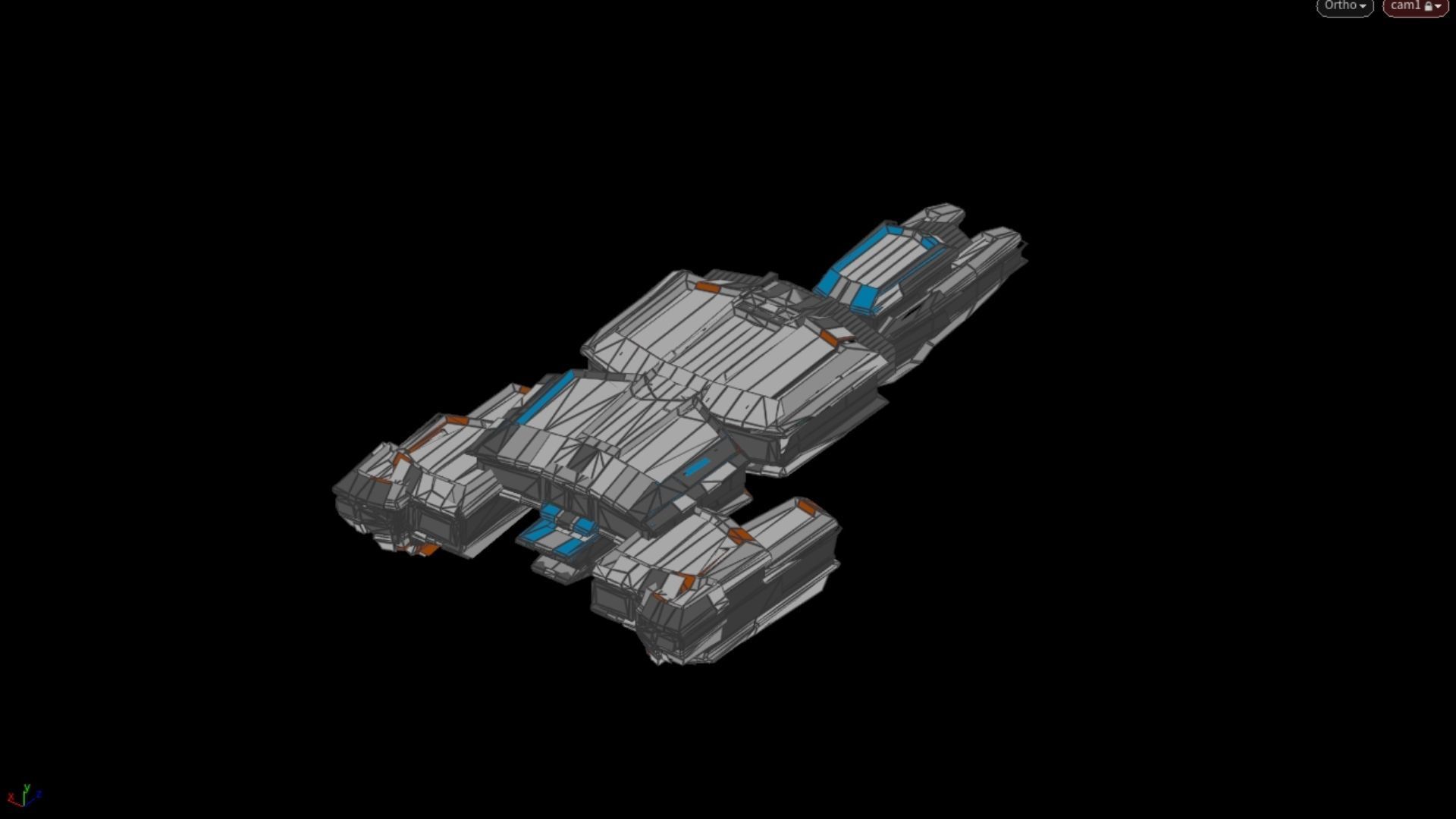 Lowpoly Sci-Fi Spaceship Space Ship Sci-Fi Air Craft Low Poly 13 Low-poly 3D model_6