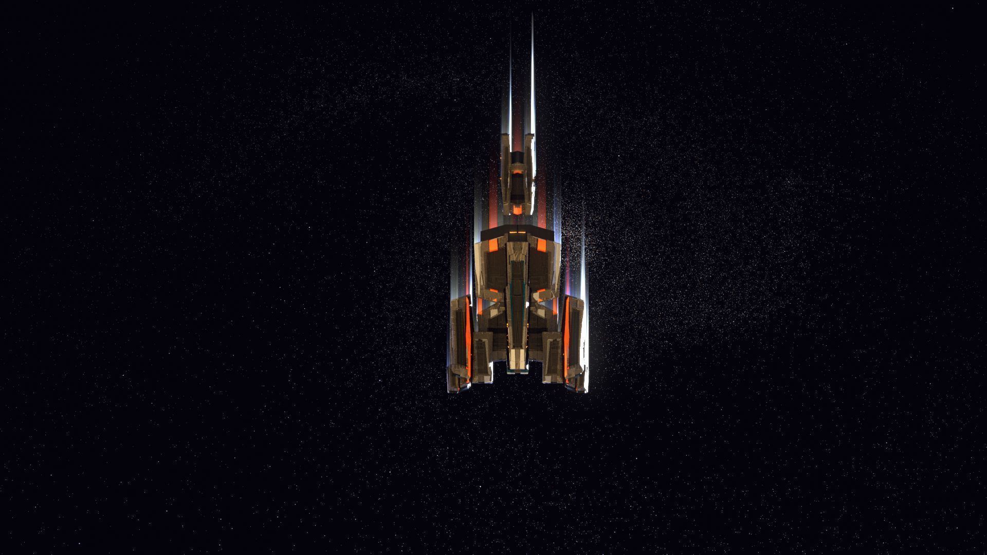 Lowpoly Sci-Fi Spaceship Space Ship Sci-Fi Air Craft Low Poly 13 Low-poly 3D model_5