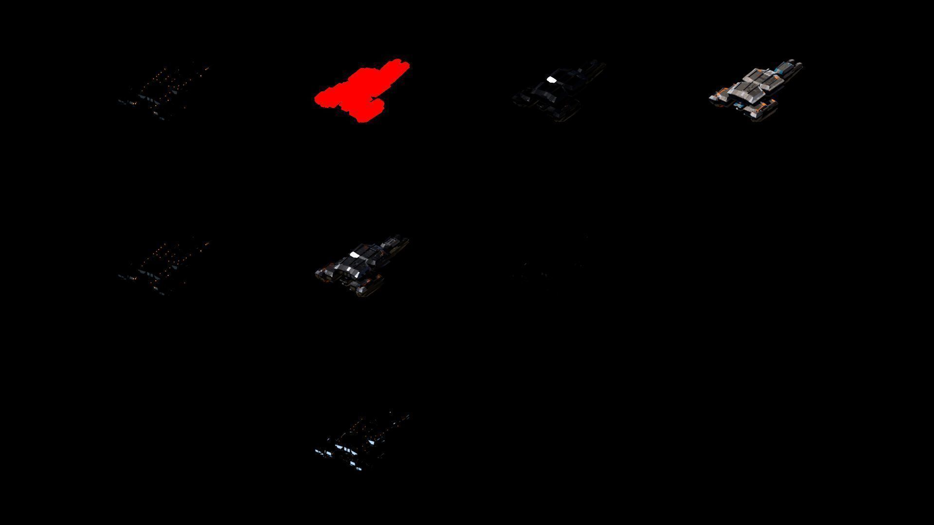 Lowpoly Sci-Fi Spaceship Space Ship Sci-Fi Air Craft Low Poly 13 Low-poly 3D model_4