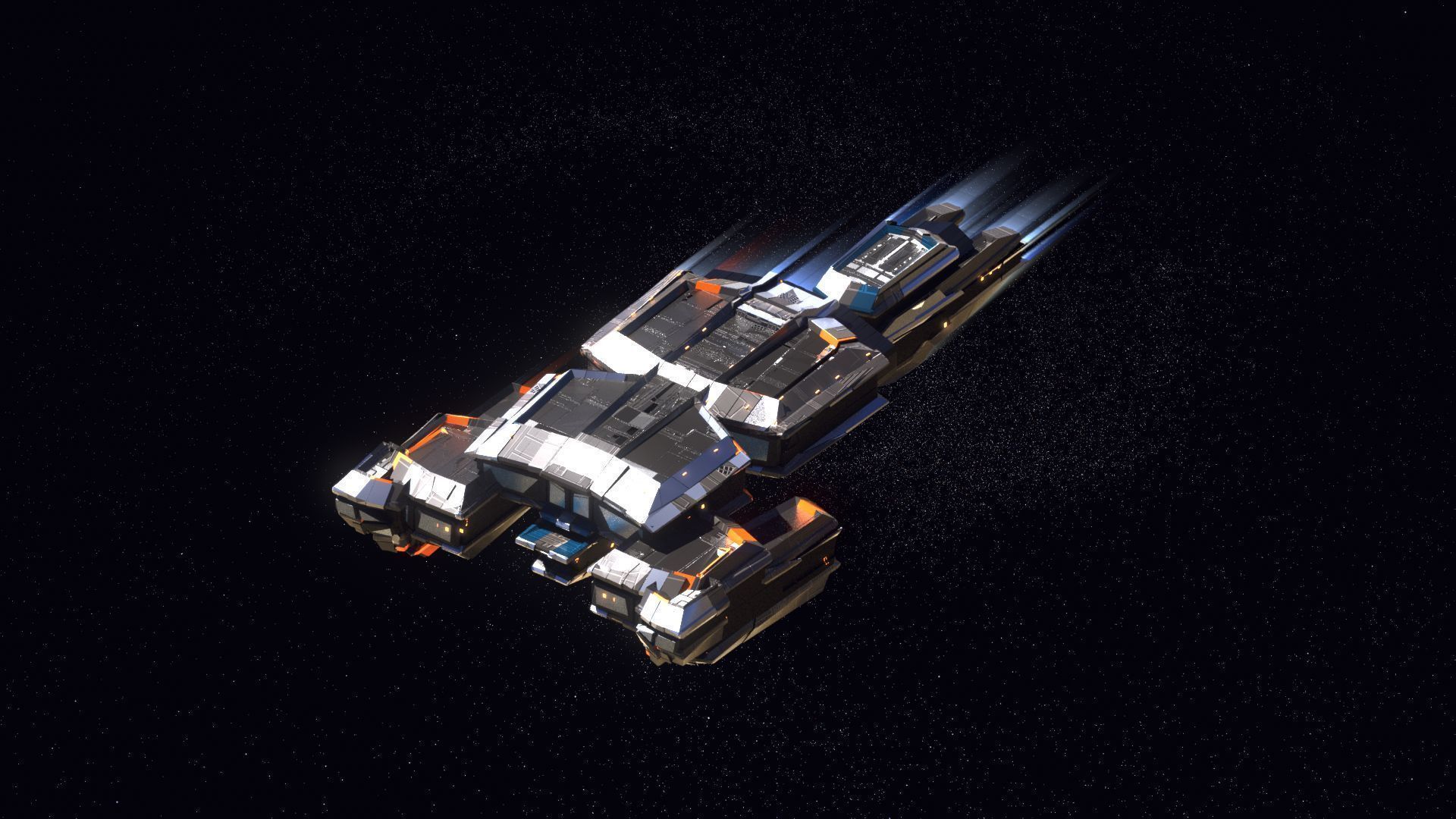 Lowpoly Sci-Fi Spaceship Space Ship Sci-Fi Air Craft Low Poly 13 Low-poly 3D model_1