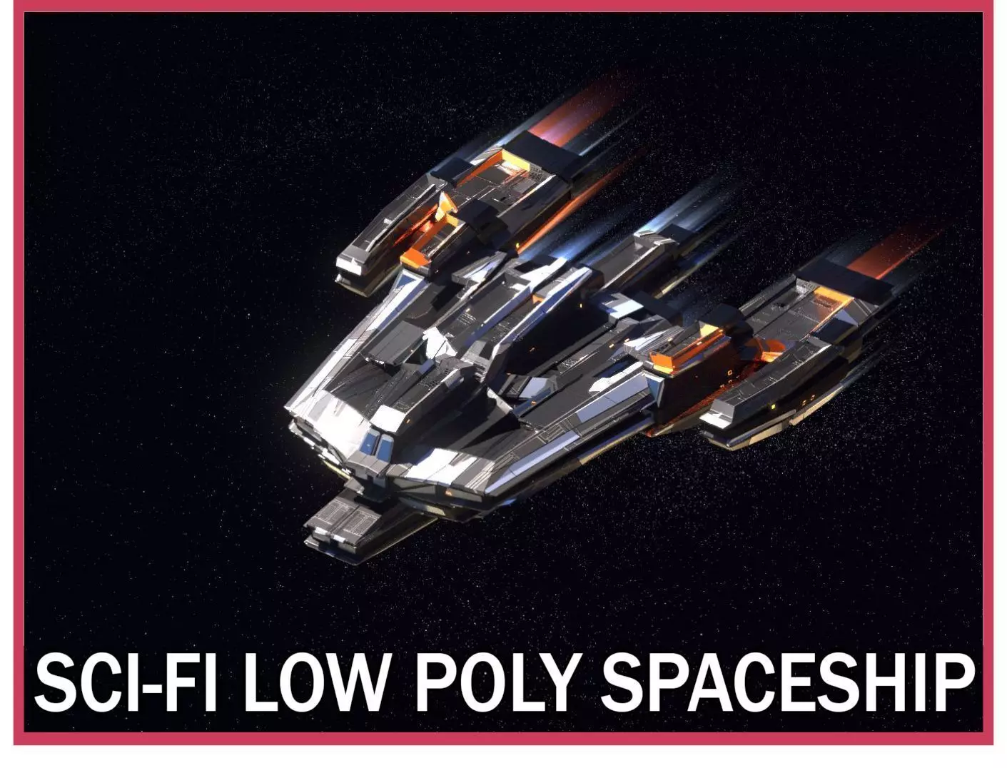 Lowpoly Sci-Fi Spaceship Space Ship Sci-Fi Air Craft Low Poly 12 Low-poly 3D model_0