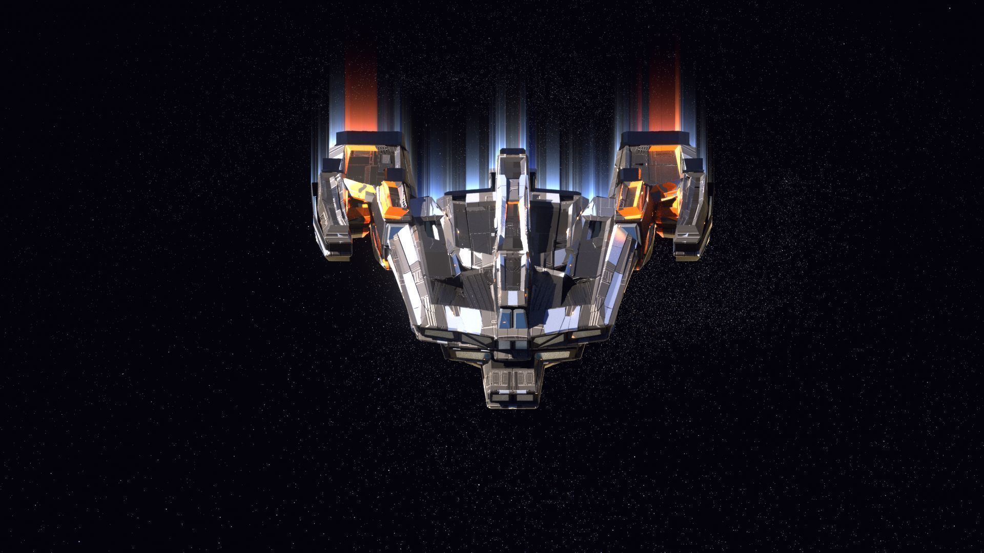 Lowpoly Sci-Fi Spaceship Space Ship Sci-Fi Air Craft Low Poly 12 Low-poly 3D model_2