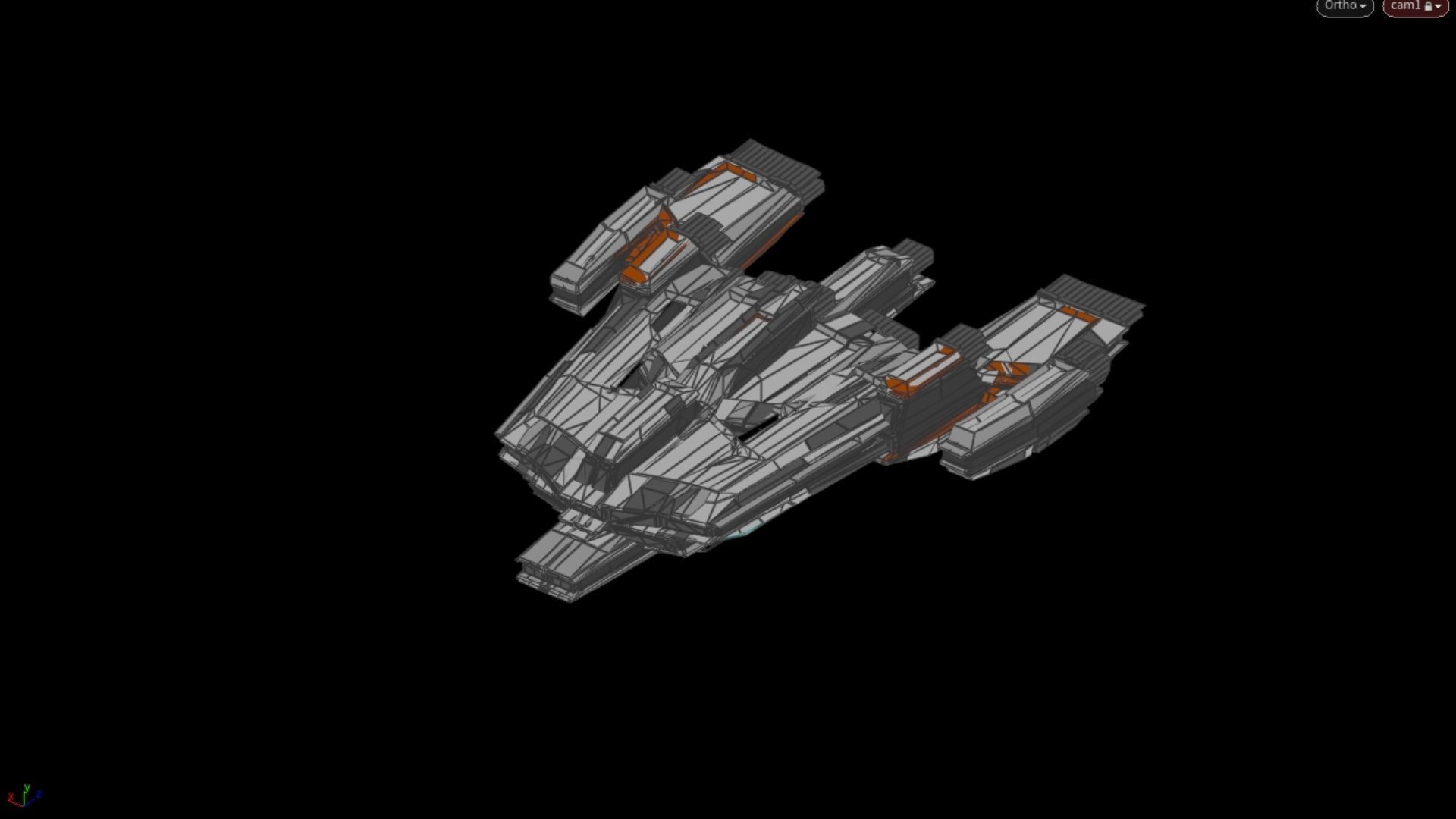 Lowpoly Sci-Fi Spaceship Space Ship Sci-Fi Air Craft Low Poly 12 Low-poly 3D model_6