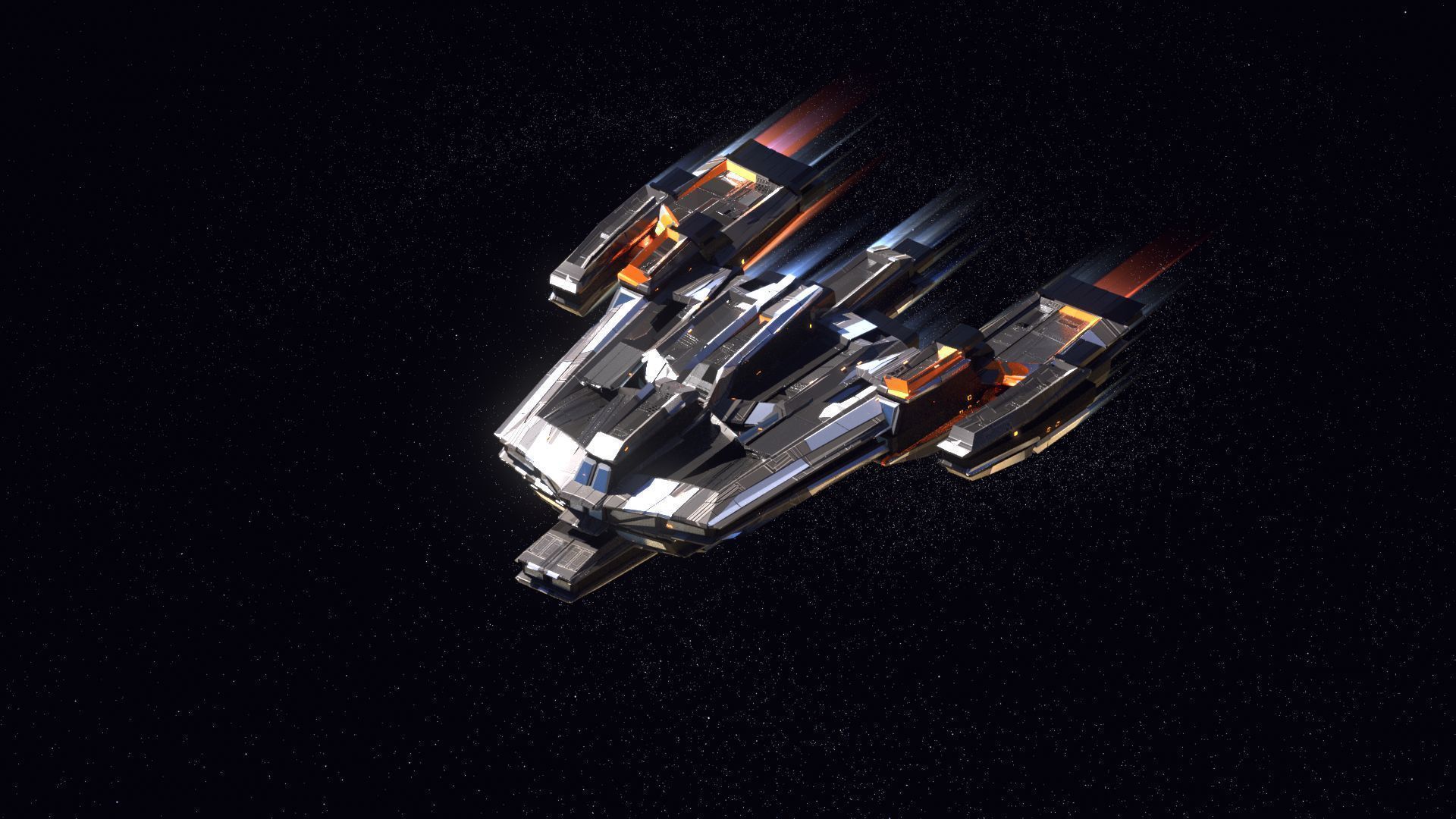 Lowpoly Sci-Fi Spaceship Space Ship Sci-Fi Air Craft Low Poly 12 Low-poly 3D model_1