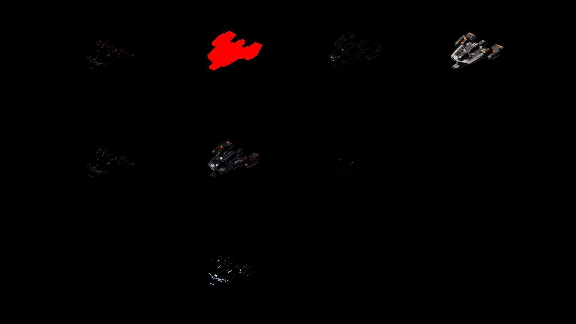 Lowpoly Sci-Fi Spaceship Space Ship Sci-Fi Air Craft Low Poly 12 Low-poly 3D model_4