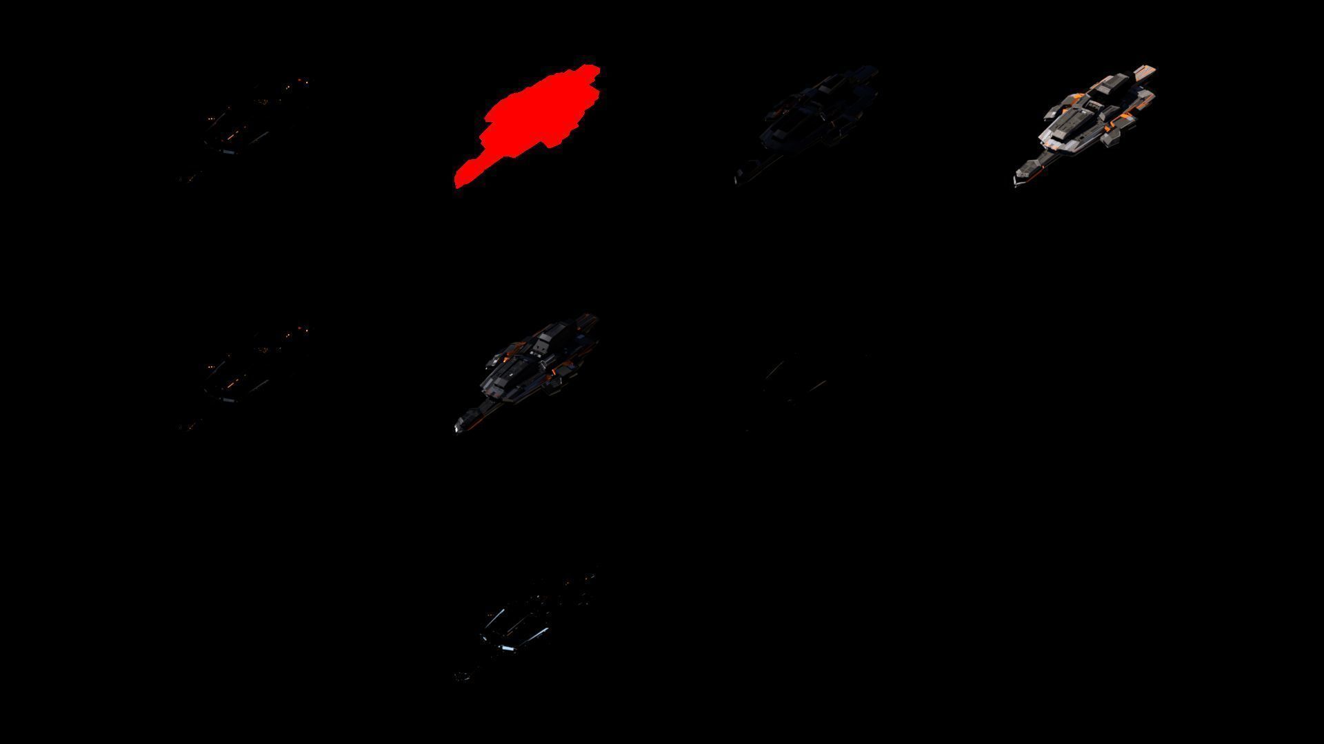 Lowpoly Sci-Fi Spaceship Space Ship Sci-Fi Air Craft Low Poly 11 Low-poly 3D model_4