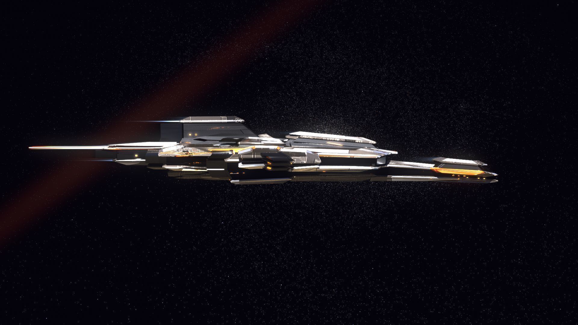 Lowpoly Sci-Fi Spaceship Space Ship Sci-Fi Air Craft Low Poly 11 Low-poly 3D model_3