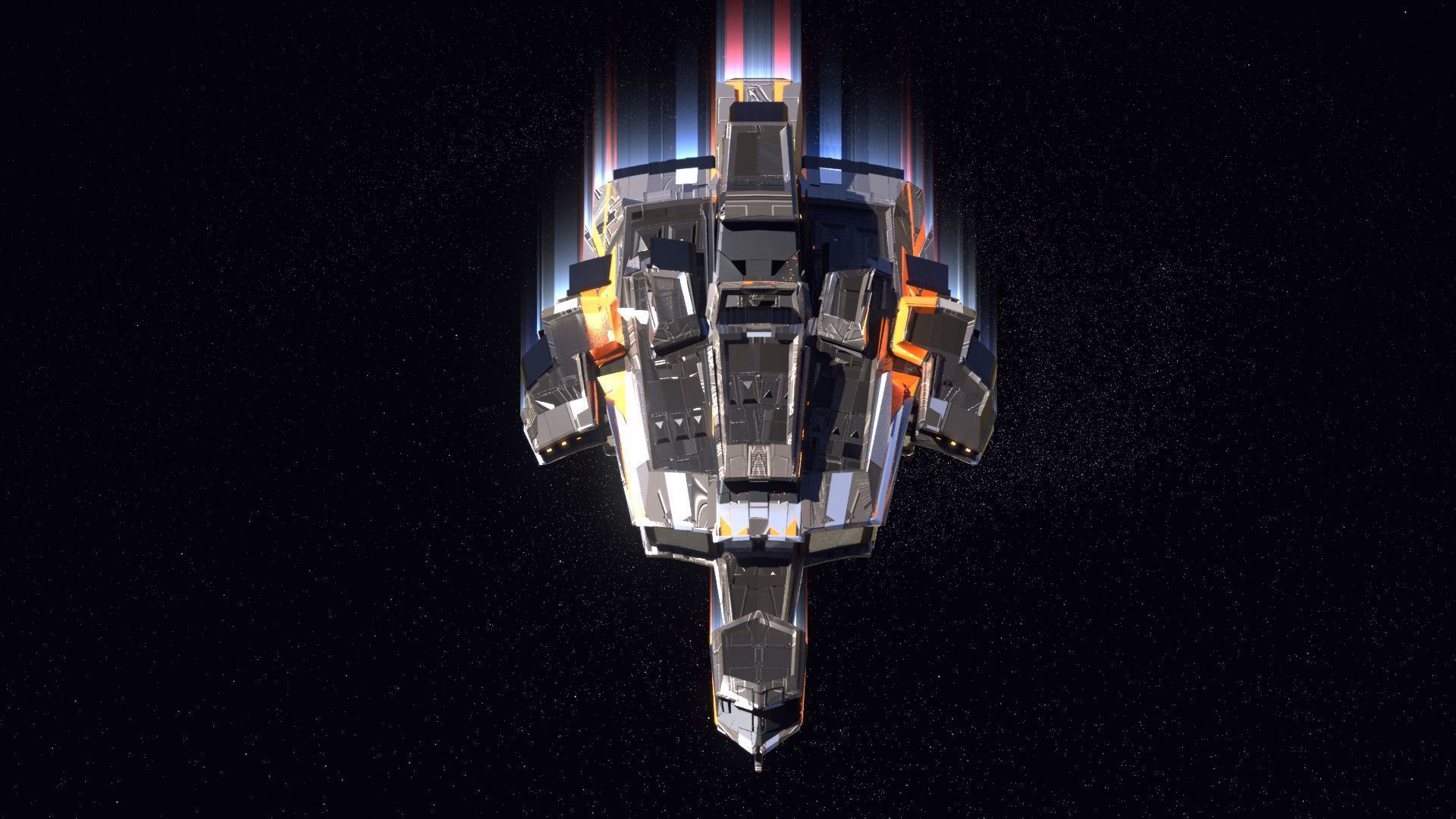 Lowpoly Sci-Fi Spaceship Space Ship Sci-Fi Air Craft Low Poly 11 Low-poly 3D model_2