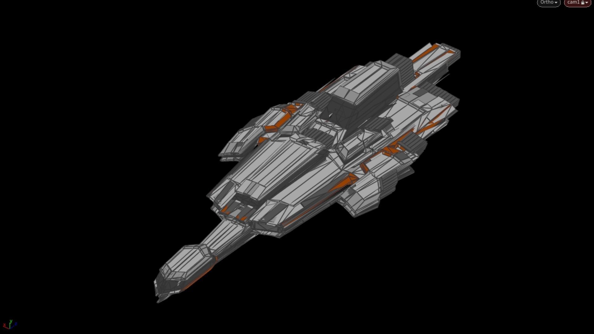 Lowpoly Sci-Fi Spaceship Space Ship Sci-Fi Air Craft Low Poly 11 Low-poly 3D model_6