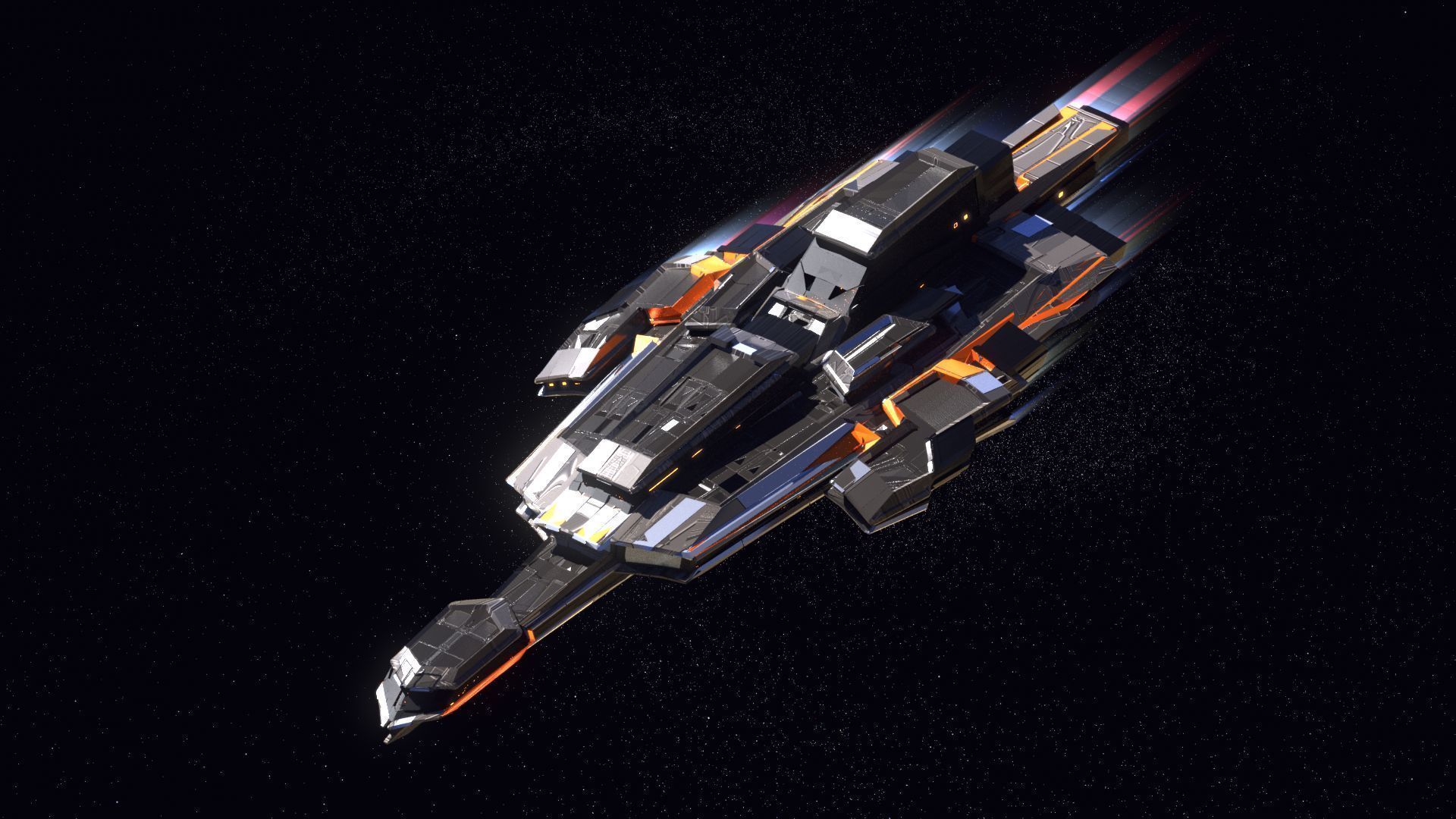 Lowpoly Sci-Fi Spaceship Space Ship Sci-Fi Air Craft Low Poly 11 Low-poly 3D model_1