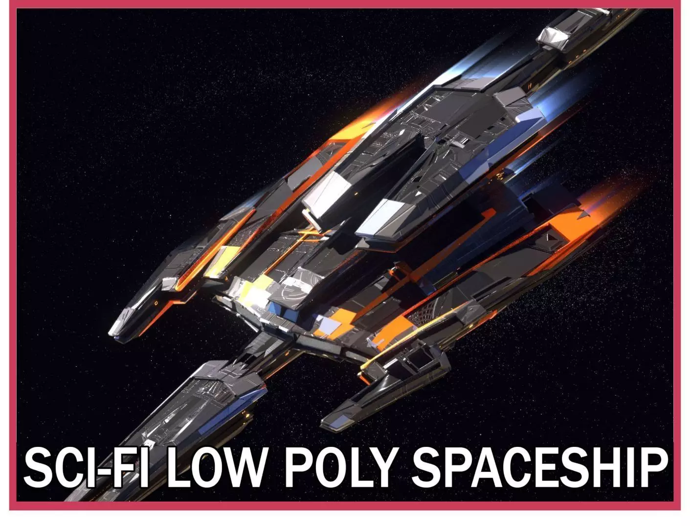 Lowpoly Sci-Fi Spaceship Space Ship Sci-Fi Air Craft Low Poly 10 Low-poly 3D model_0