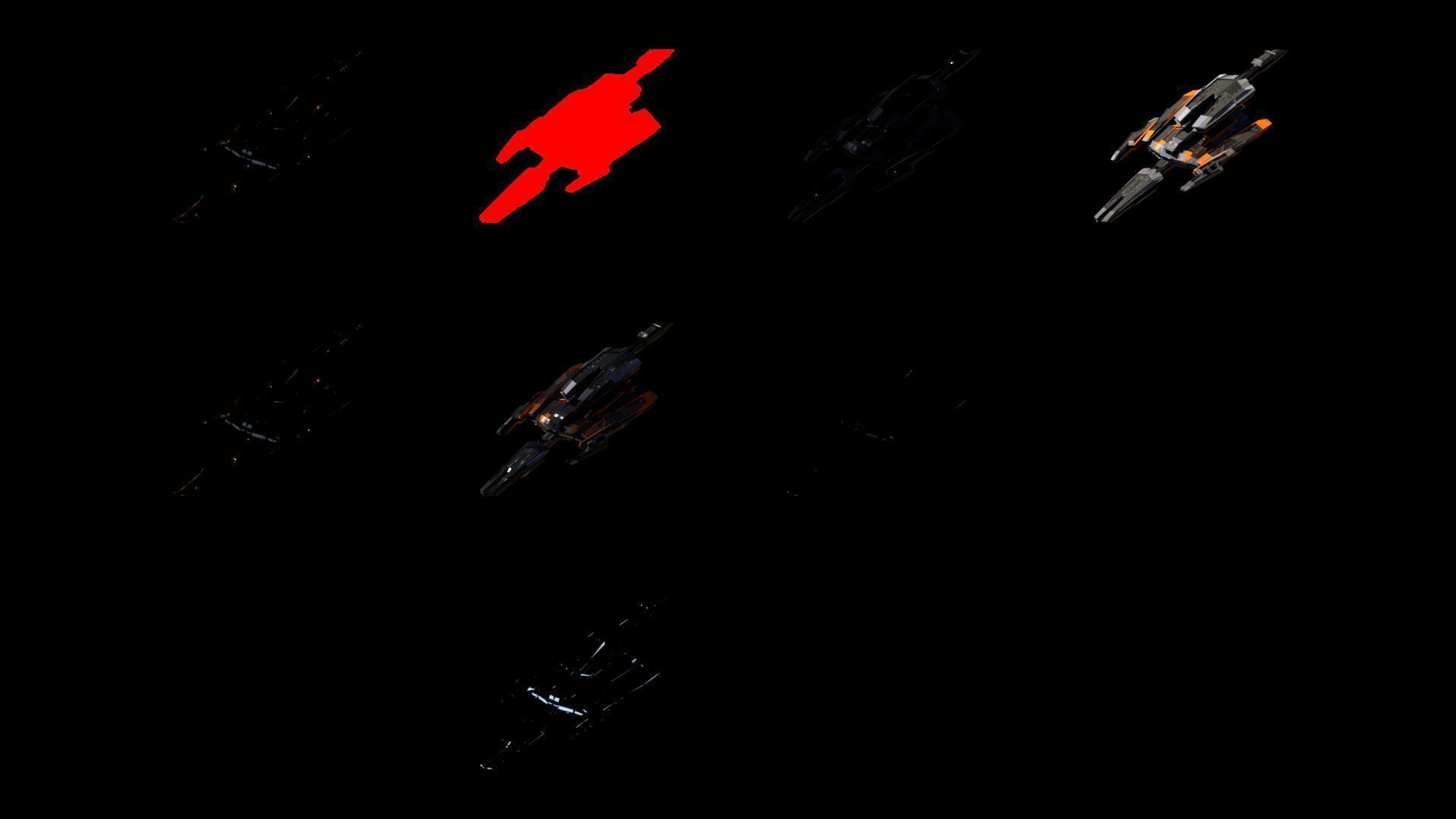 Lowpoly Sci-Fi Spaceship Space Ship Sci-Fi Air Craft Low Poly 10 Low-poly 3D model_4